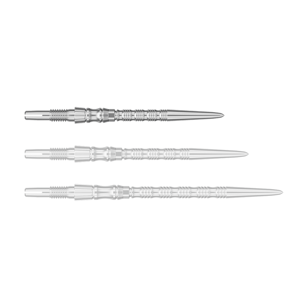 Stalowe groty do lotek Target Signature Swiss Point TRB - srebrne Abgebildet ist eine einzelne silberfarbene Dartspitze mit einer Länge von 30 mm. Das Produkt scheint aus der Serie 'Target SwissPoint Signature TRB' zu stammen.
