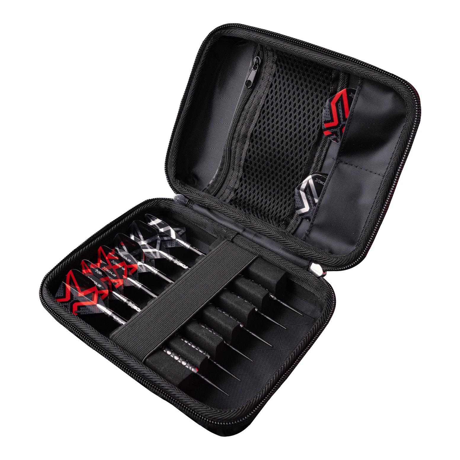 Das Bild zeigt das Produkt Winmau Blade X Armor G2 Dartwallet. Es handelt sich um eine hochwertige Darttasche für den sicheren Transport von Darts und Zubehör.