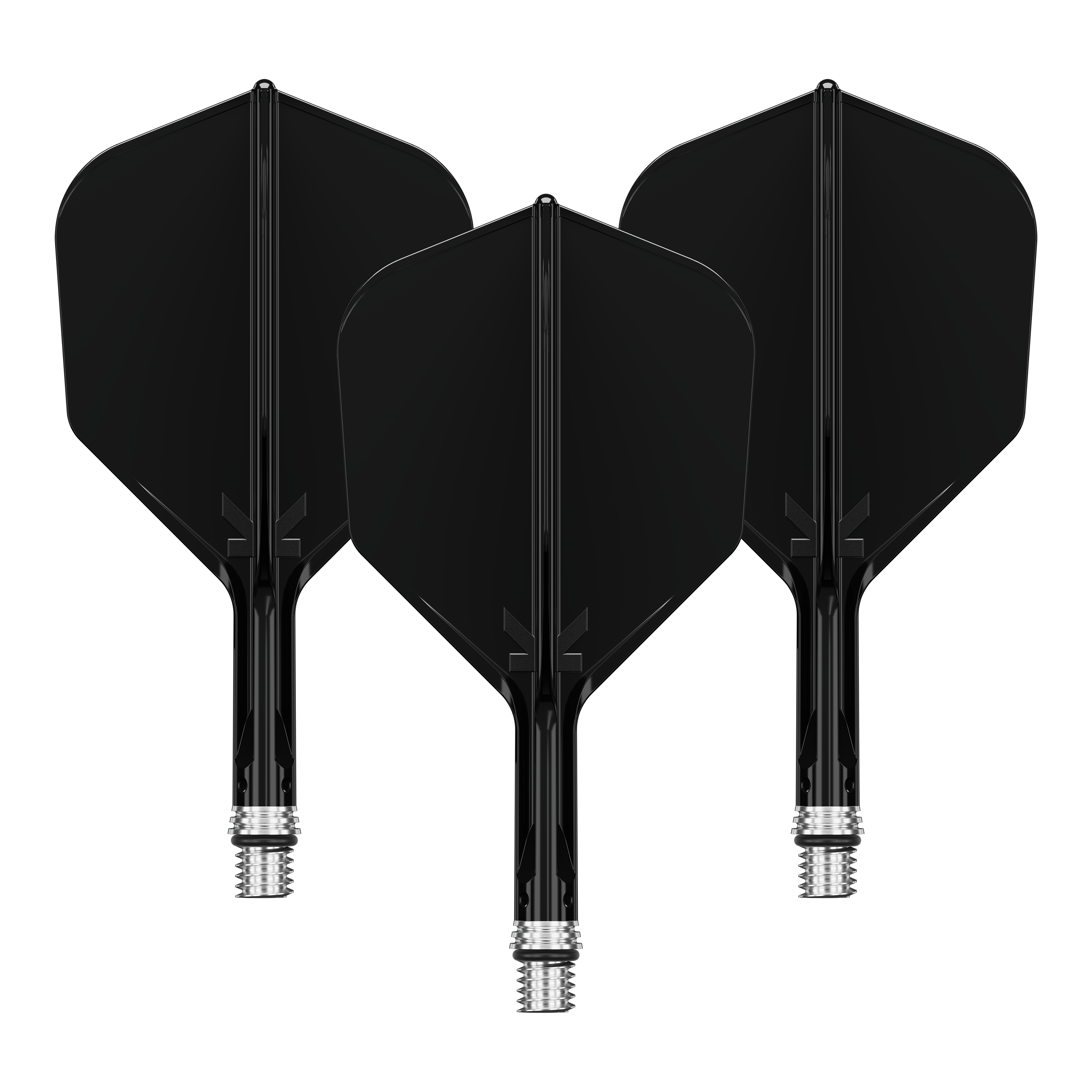 Loty Target K-Shift No6 - czarne Das Bild zeigt ein Set schwarzer KShift No6 Flights mit 19mm Länge für Darts. Die Flights stammen von der Marke Target.