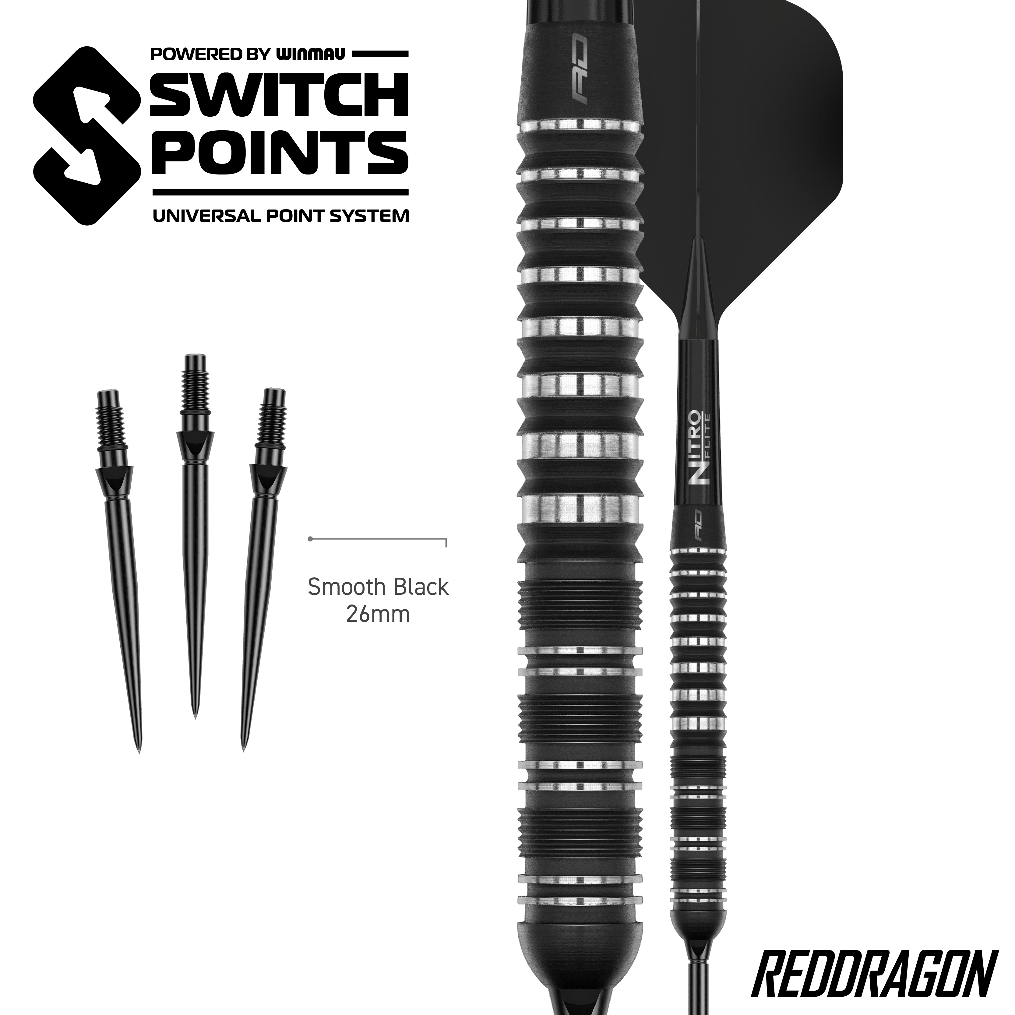 Rzutki stalowe Red Dragon Sable Parallel Switch Point Abgebildet sind die Red Dragon Sable Parallel Switch Point Steeldarts. Präzision und gutes Design zeichnen diese Darts aus.