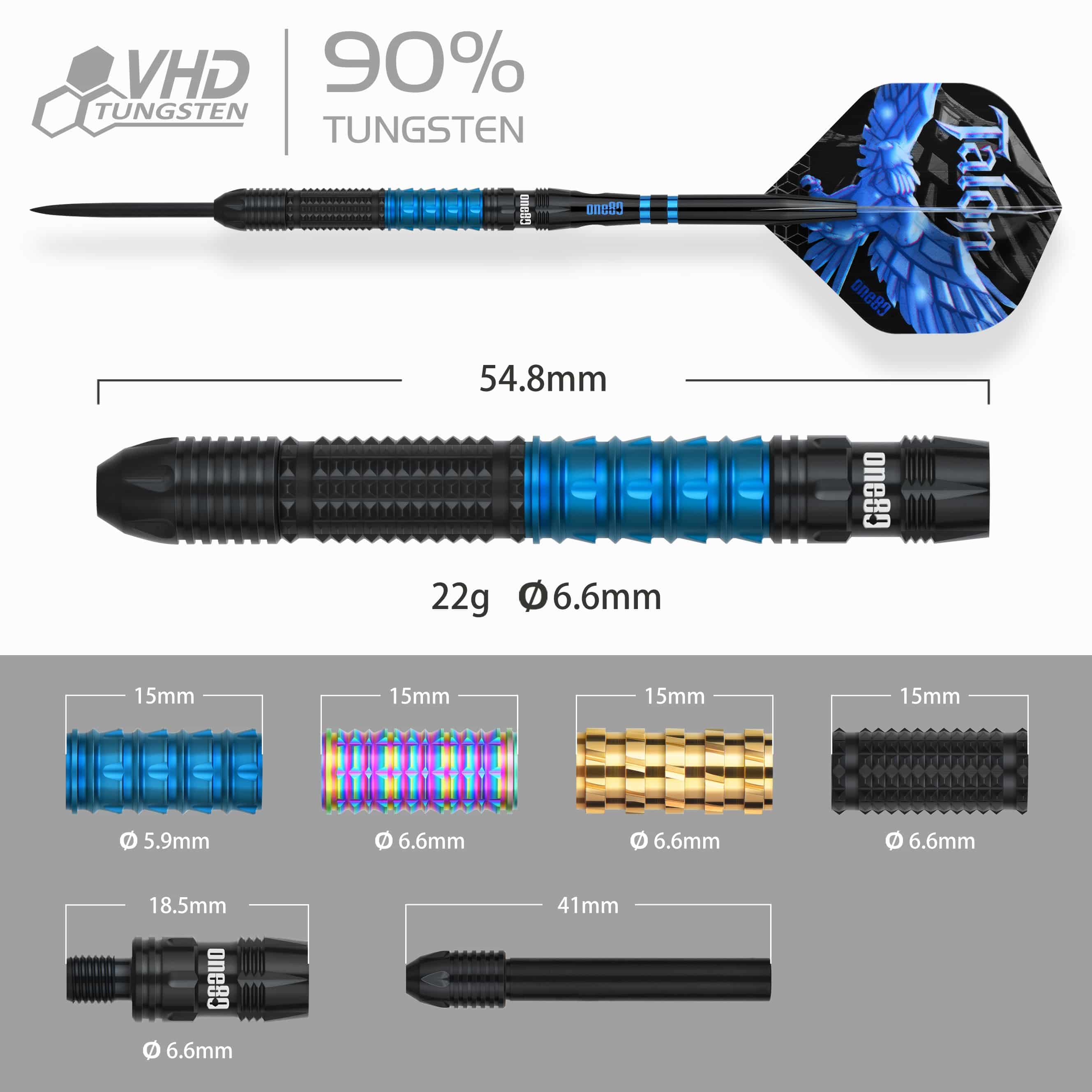 Lotki stalowe One80 Talon T1 Gezeigt werden die One80 Talon Steeldarts. Sie sind ideal für Dartspieler, die Wert auf Genauigkeit legen.