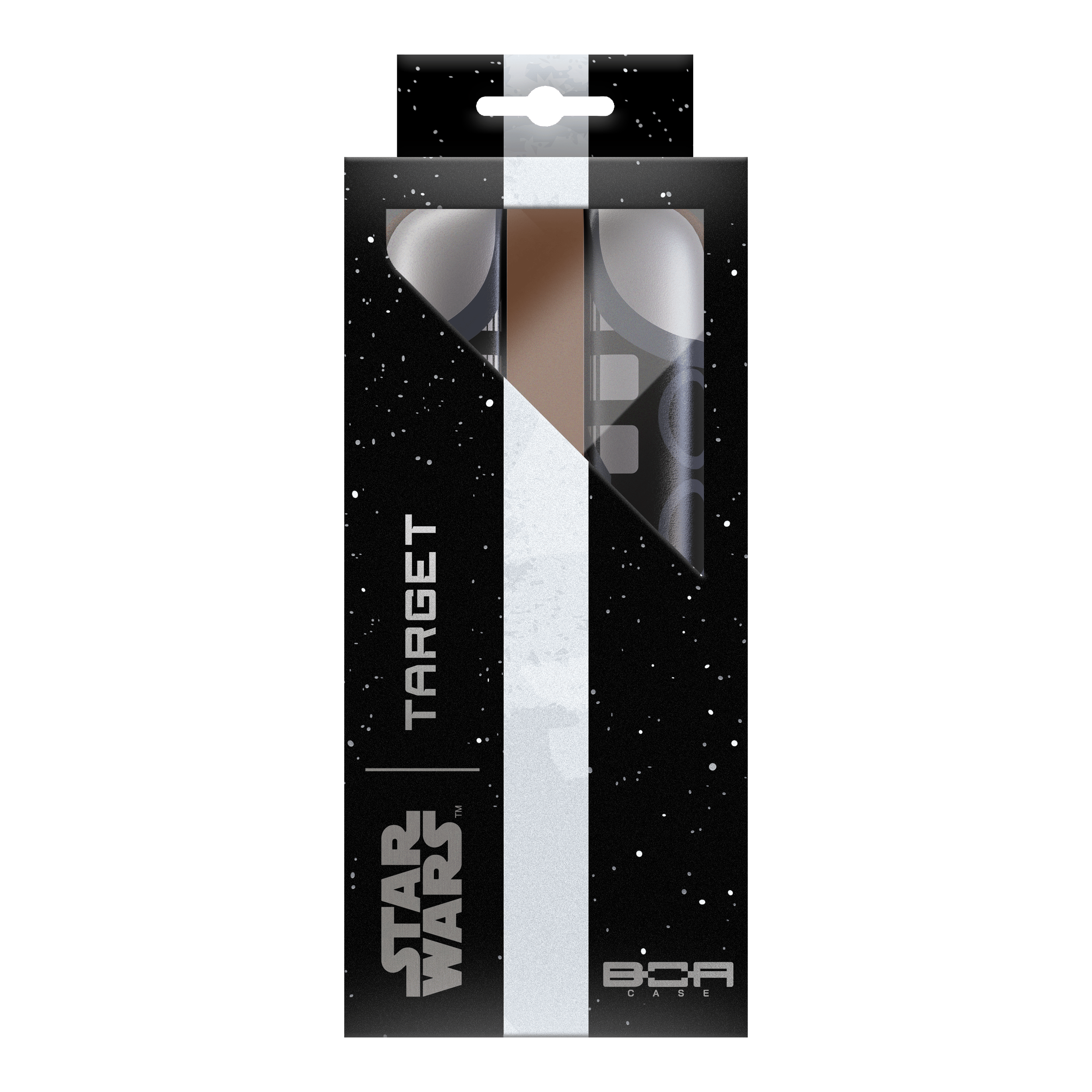 Etui na strzałki Boa Target Star Wars - Mandalorian Dieses Bild präsentiert das Target Star Wars Boa Dartcase - Mandalorian. Das Dartcase ist im Stil der Mandalorian-Serie gestaltet.
