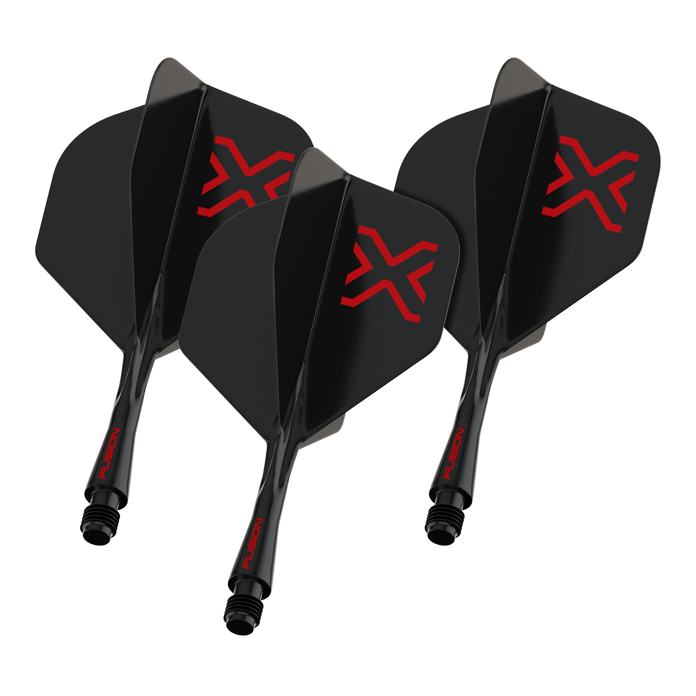 System wałów lotniczych Winmau Fusion Blade X No2 Standard – czarny Das Foto zeigt einen Artikel namens 8863_Winmau_Fusion_Blade_X_No2_Standard_Flights_Schwarz_22mm_1Set. Vermutlich handelt es sich um ein Set schwarzer Dart-Flights der Größe 22mm.