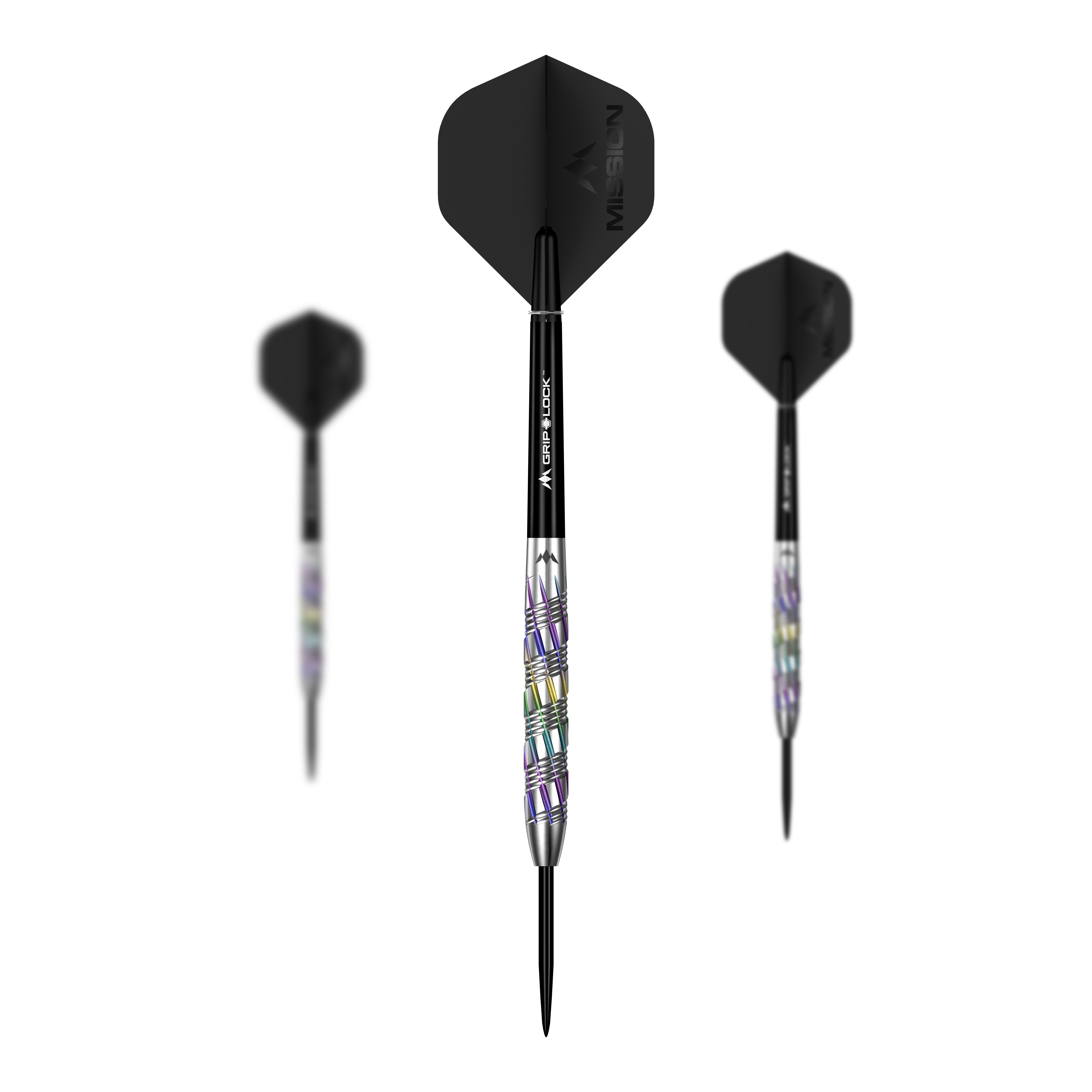 Misja Shuriken Steel Darts Mission Shuriken Steeldarts werden auch als Set angeboten. Auf diesem Bild ist ein komplettes Set der Mission Shuriken Steeldarts abgebildet.