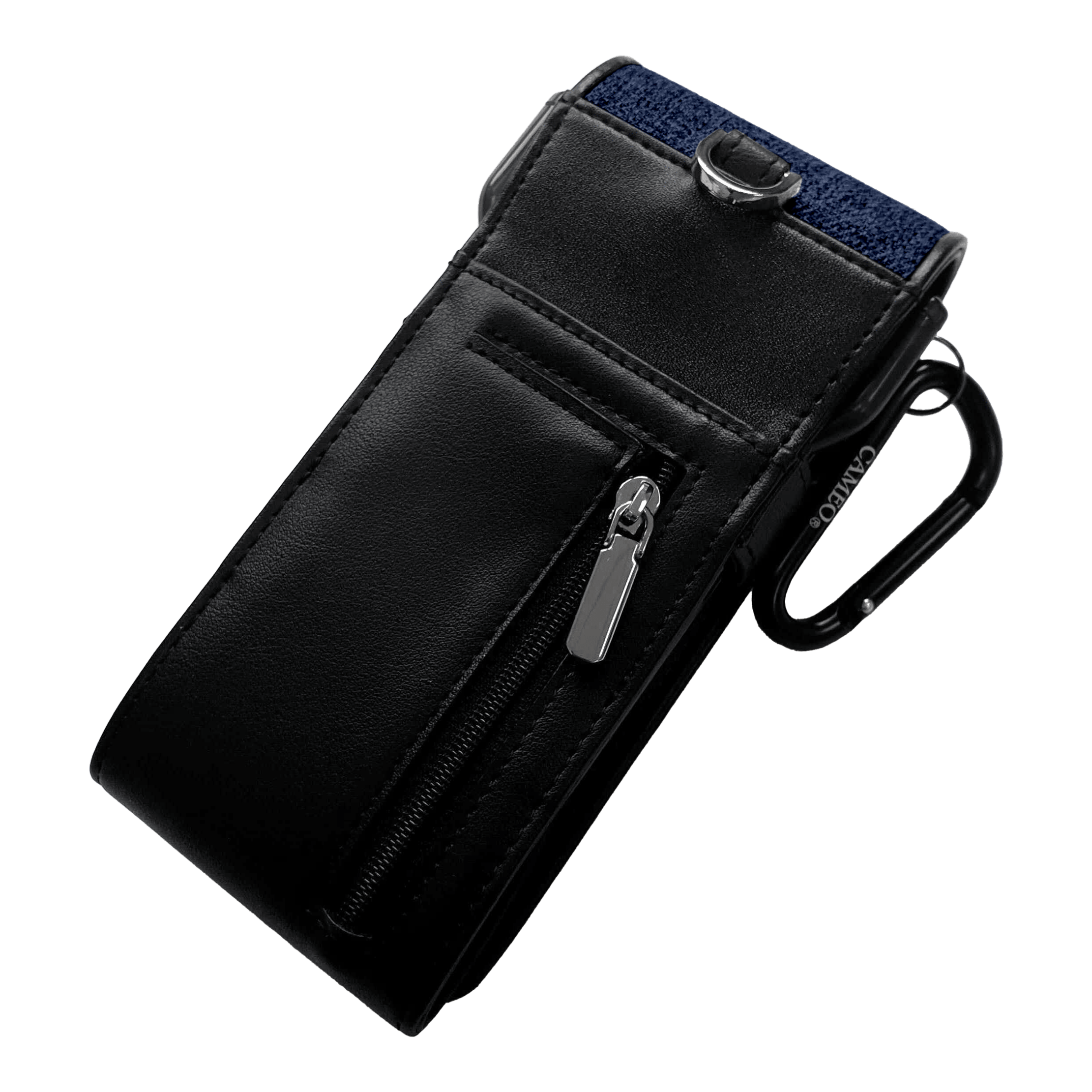 Etui na strzałki Cameo Thread Dies ist ein elegantes dunkelblaues und schwarzes Dartetui mit Reißverschluss. Es hat einen Karabinerhaken zum einfachen Befestigen.