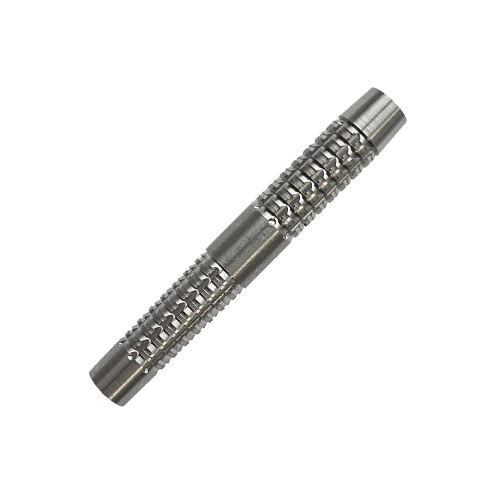 Das Bild zeigt einen McDart SilverGrip Softdart Barrel mit einem Gewicht von 20g. Der Barrel ist aus Metall und hat eine strukturierte, griffige Oberfläche.