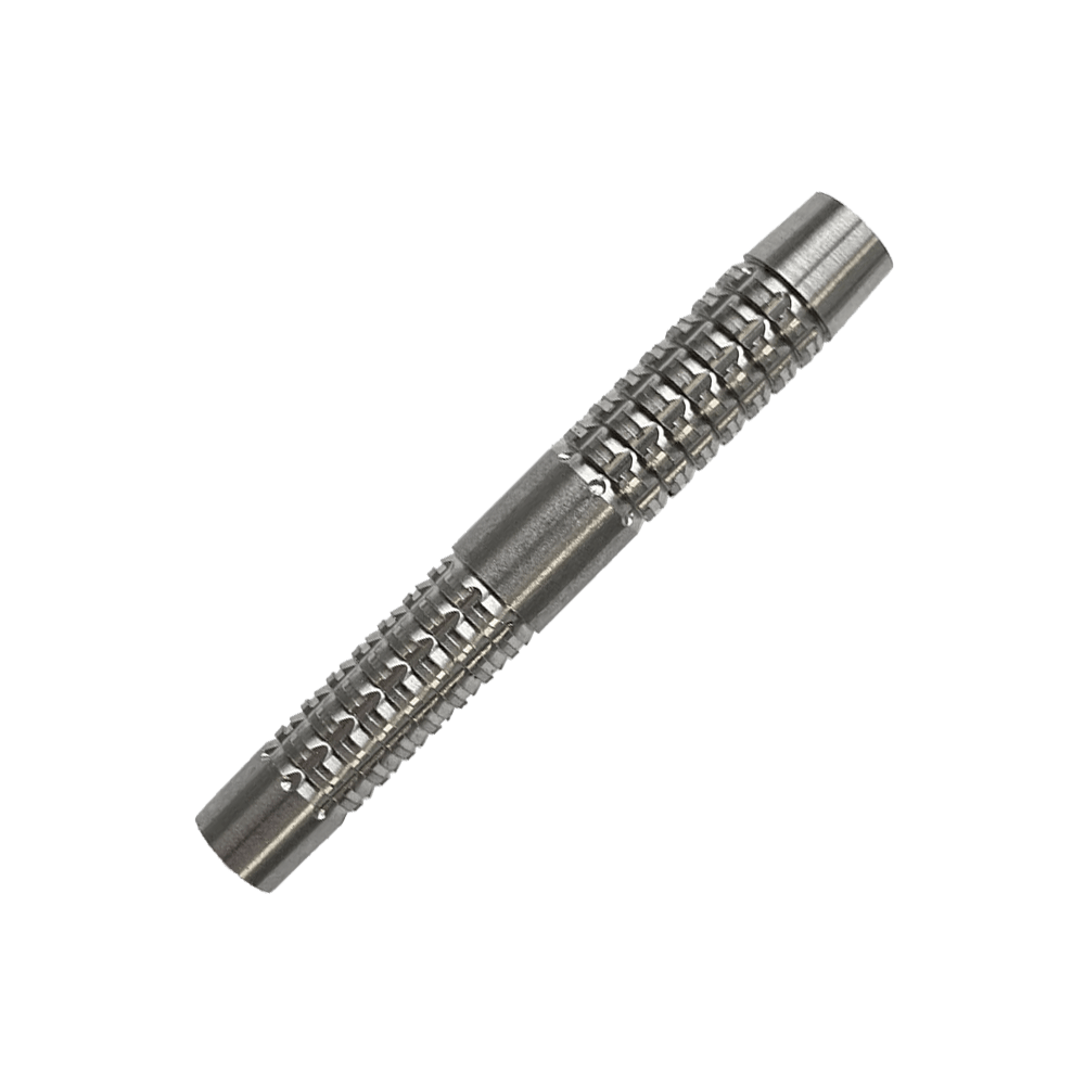 Lufy do rzutek McDart SilverGrip Softdart - 20g Das Bild zeigt einen McDart SilverGrip Softdart Barrel mit einem Gewicht von 20g. Der Barrel ist aus Metall und hat eine strukturierte, griffige Oberfläche.