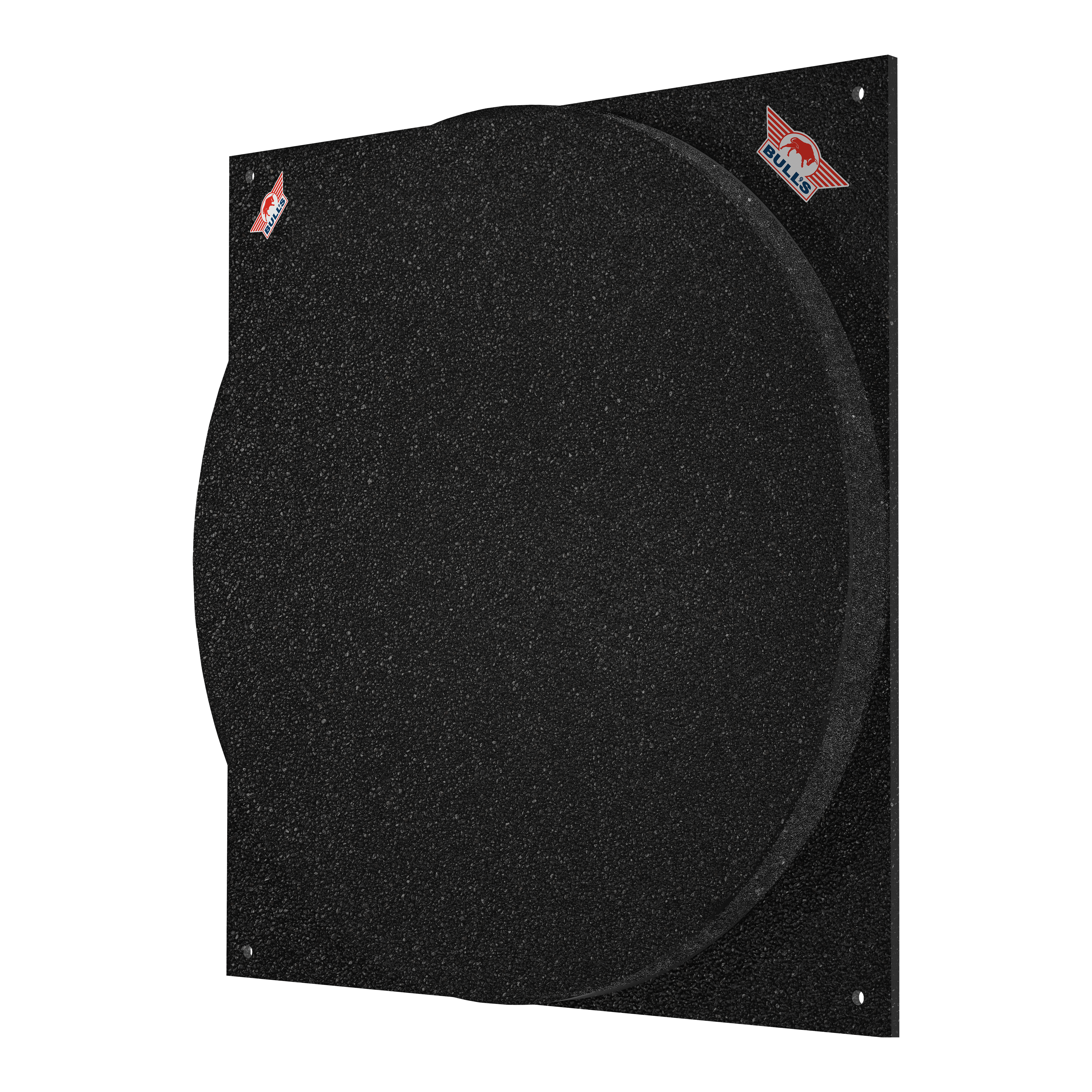Tłumik tarczy do darta Bulls NL Das Bild zeigt das Produkt "Bulls NL Dartboard Silencer". Es handelt sich um eine schwarze Schallschutzmatte für eine Dartscheibe.
