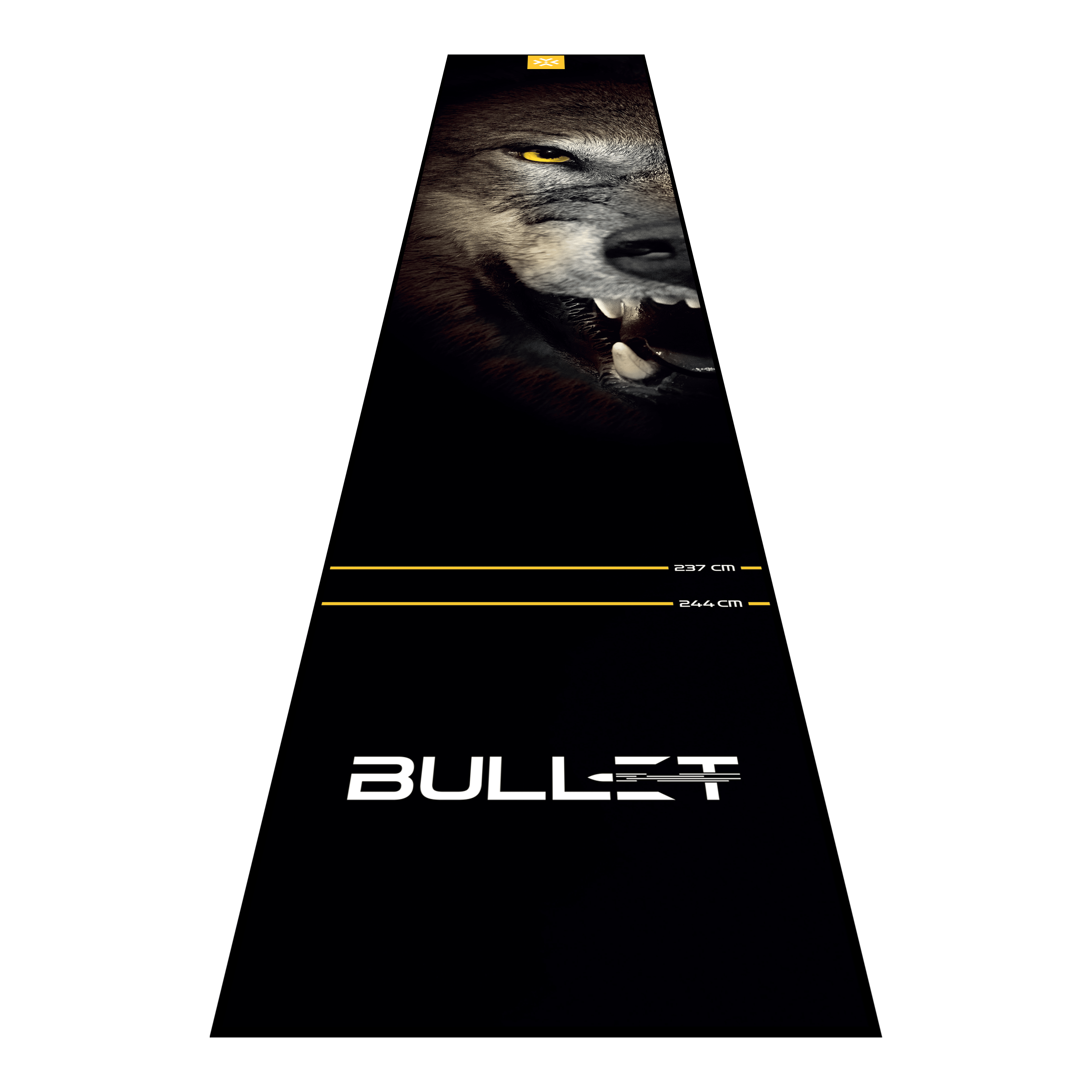Mata do rzutek Bullet Fang Abgebildet ist die Bullet Fang Dartmatte. Die Matte sorgt für einen sicheren Stand und schützt den Boden beim Dartspielen.