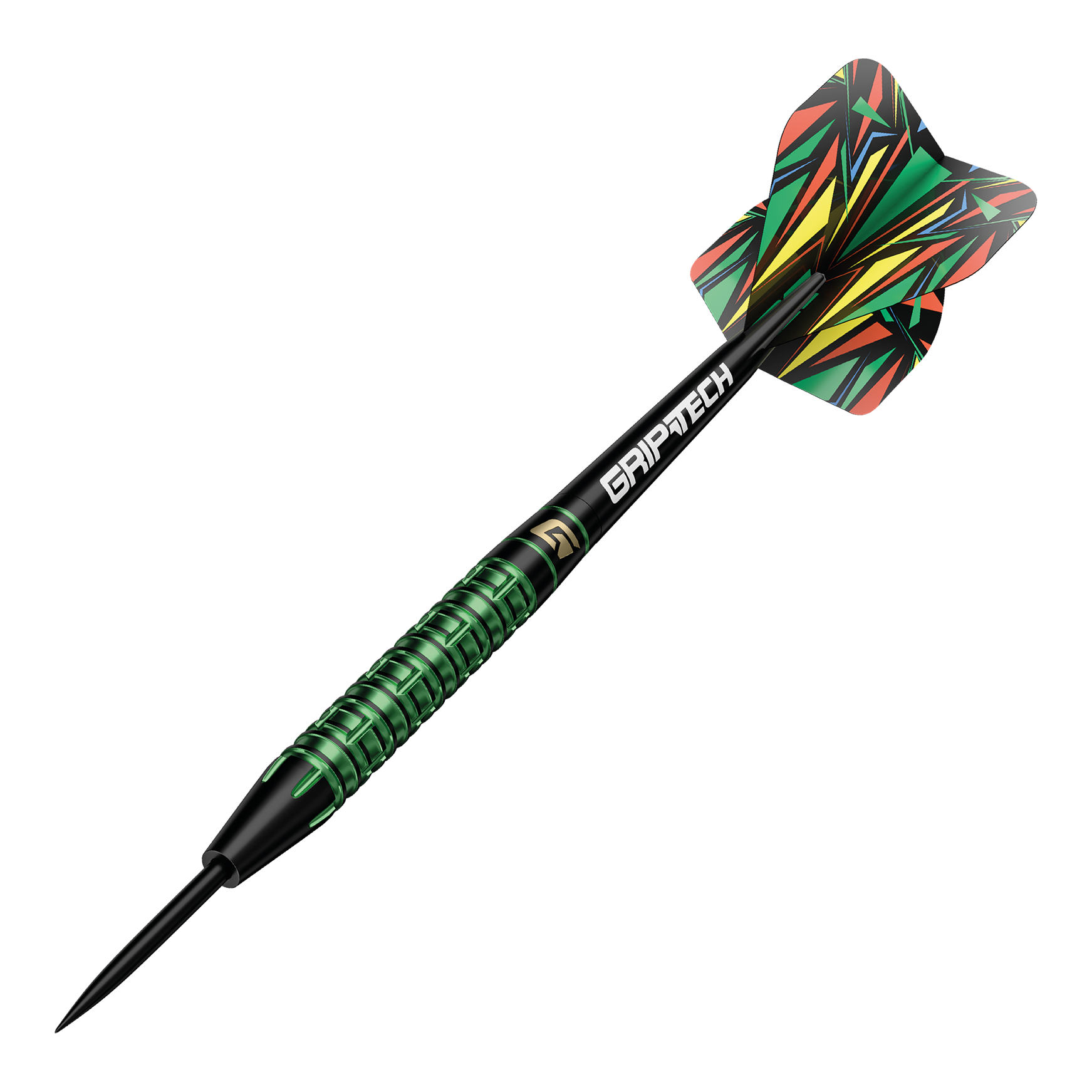 Auf dem Bild sind die GOAT Athlete Green Tungsten Steeldarts zu sehen. Es handelt sich um hochwertige Steeldarts mit grünem Akzent.
