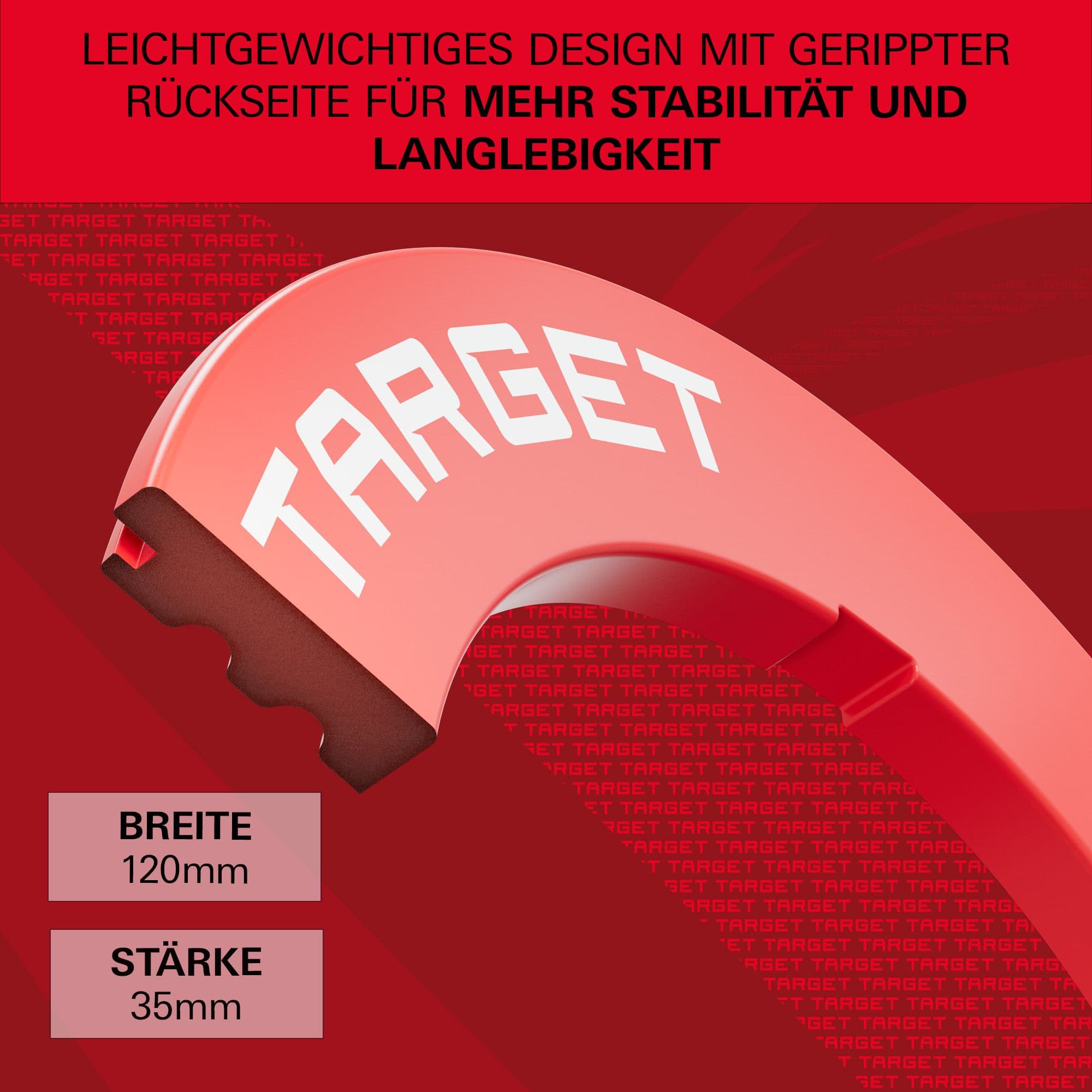 Tarcza do darta z wycięciem Target Abgebildet ist eine Dartboard-Umrandung in Rot von Target. Die Umrandung ist rund und hebt sich ab.