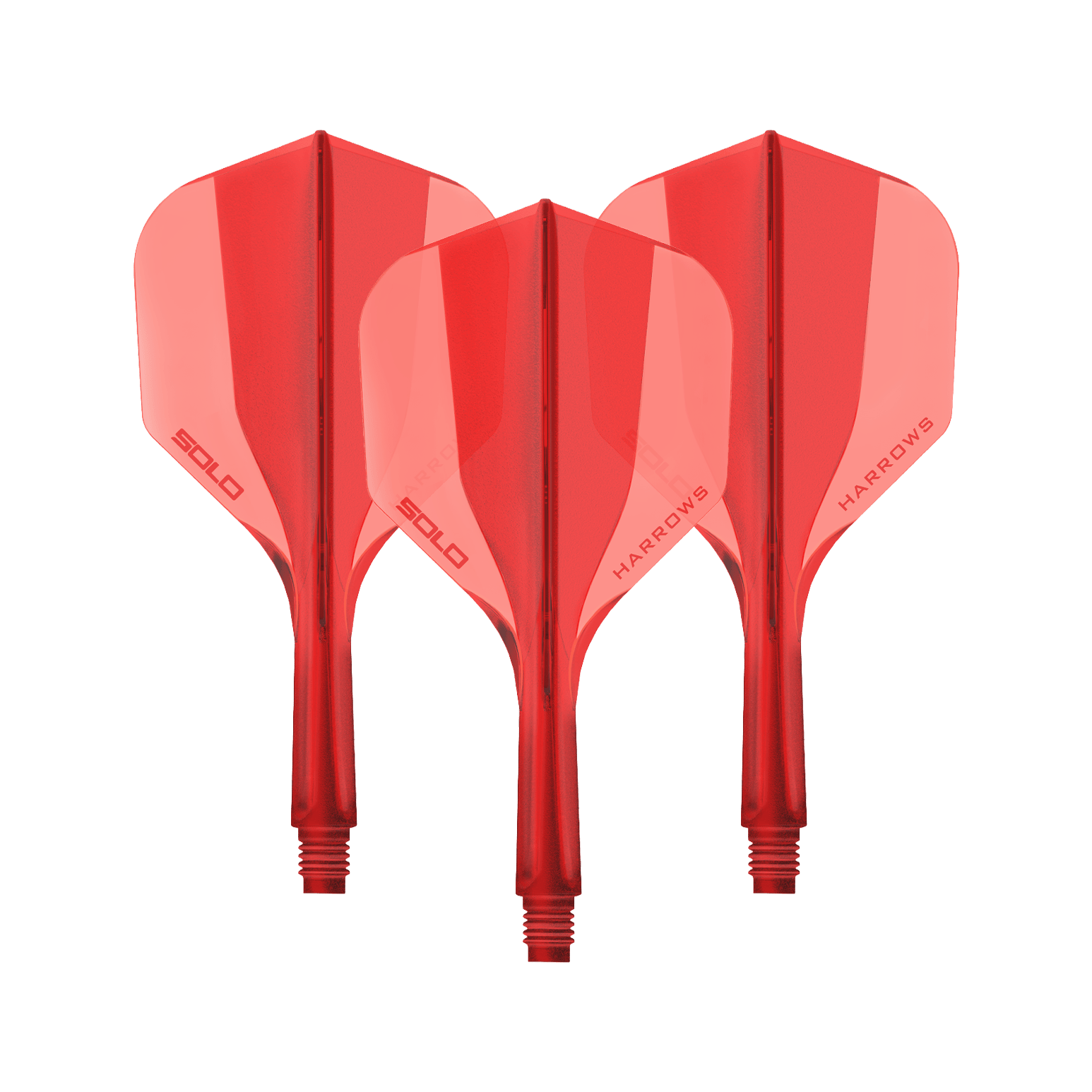 System wału lotniczego Harrows Solo No6 – czerwony Ein Harrows Solo No6 Flight Shaft System in Rot, 20mm lang. Das Bild zeigt ein Set Dart Shafts in kräftigem Rot.