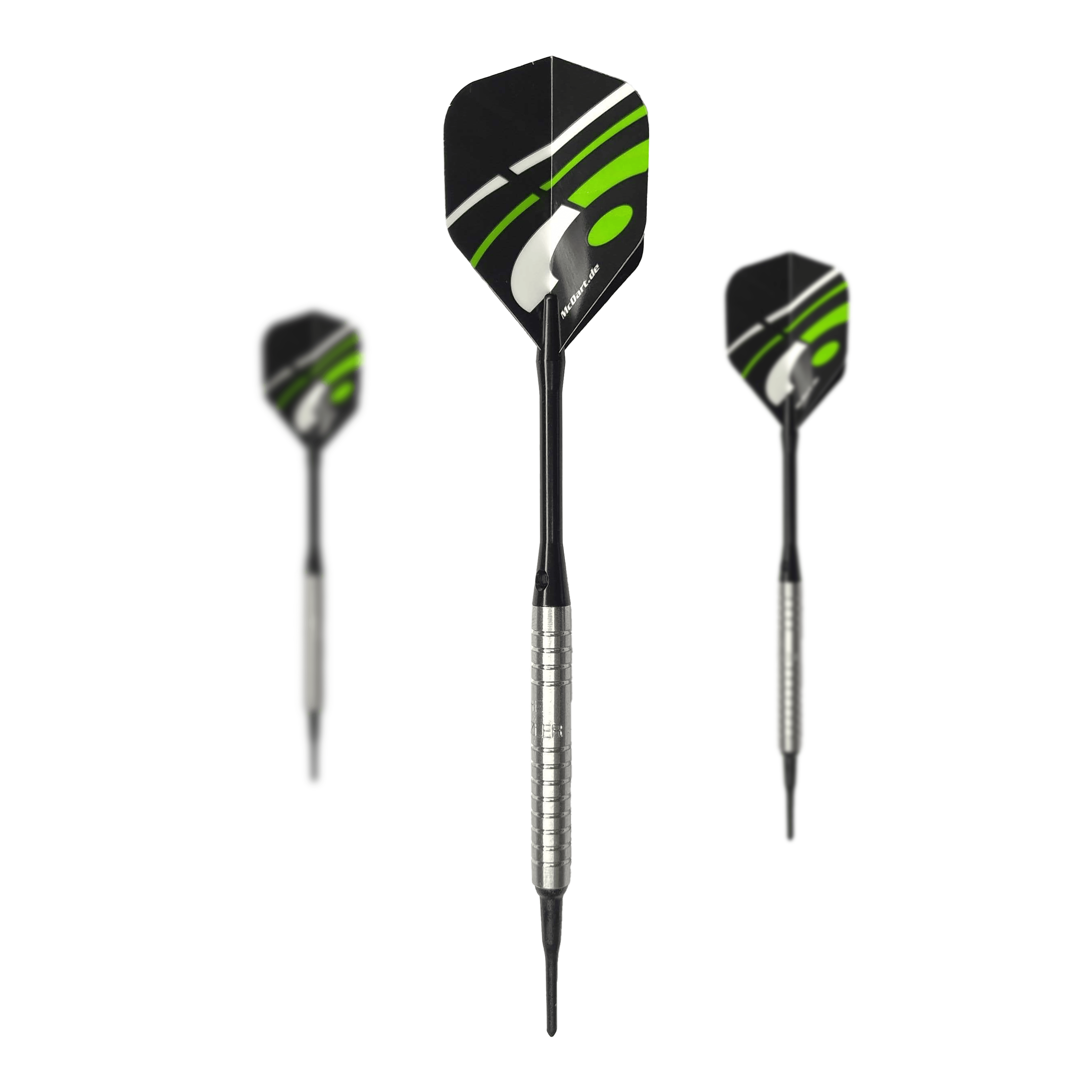 Lotki miękkie McDart 85 Tungsten V16 - 16,5 g Mehrere McDart 85er Tungsten V16 Softdarts - 16,5g sind als Set dargestellt. Die Details sind klar zu erkennen.