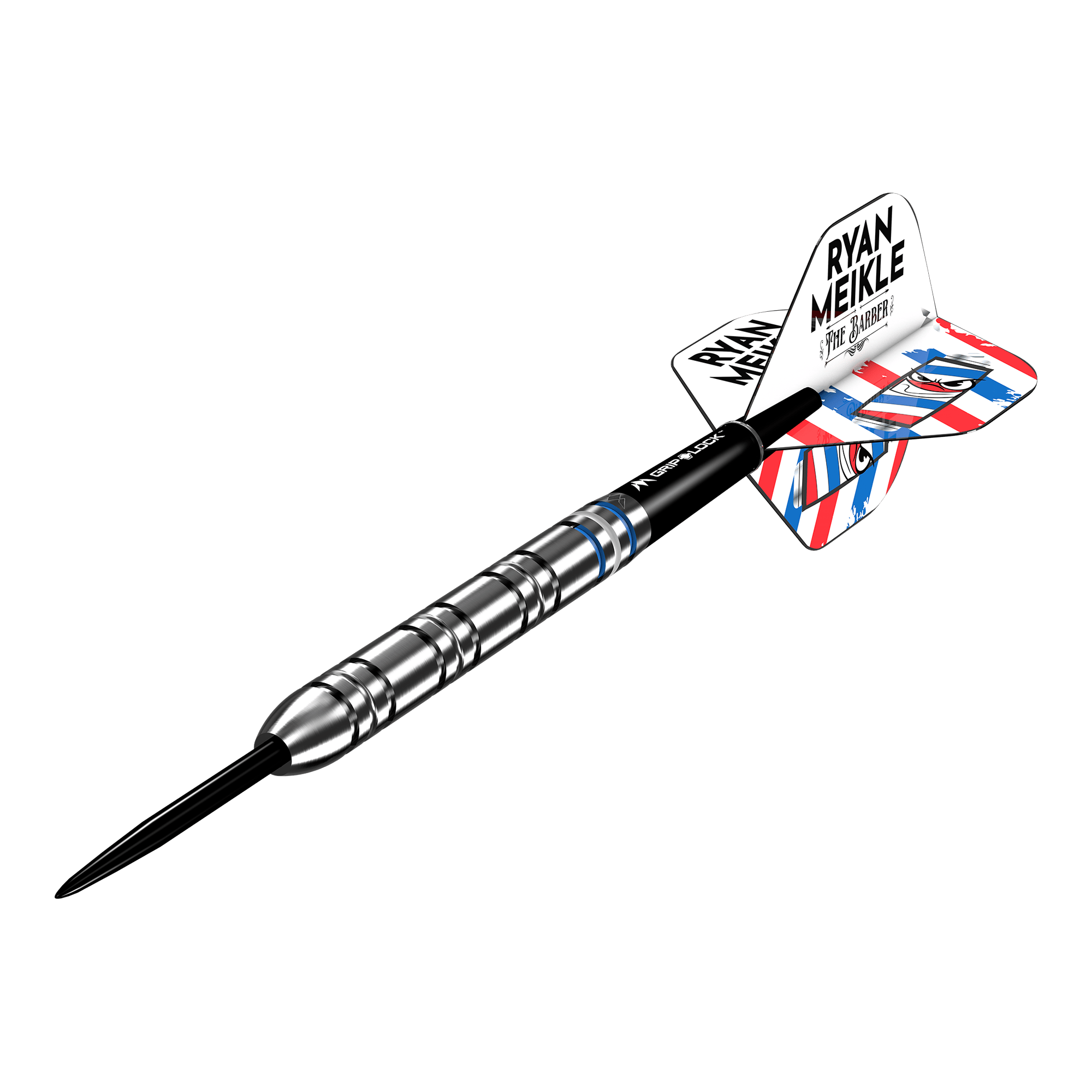 Mission Ryan Meikle The Barber Steeldarts - 23g Das Bild zeigt die Mission Ryan Meikle The Barber Steeldarts - 23g. Es handelt sich um professionelle Steeldarts mit hoher Genauigkeit.