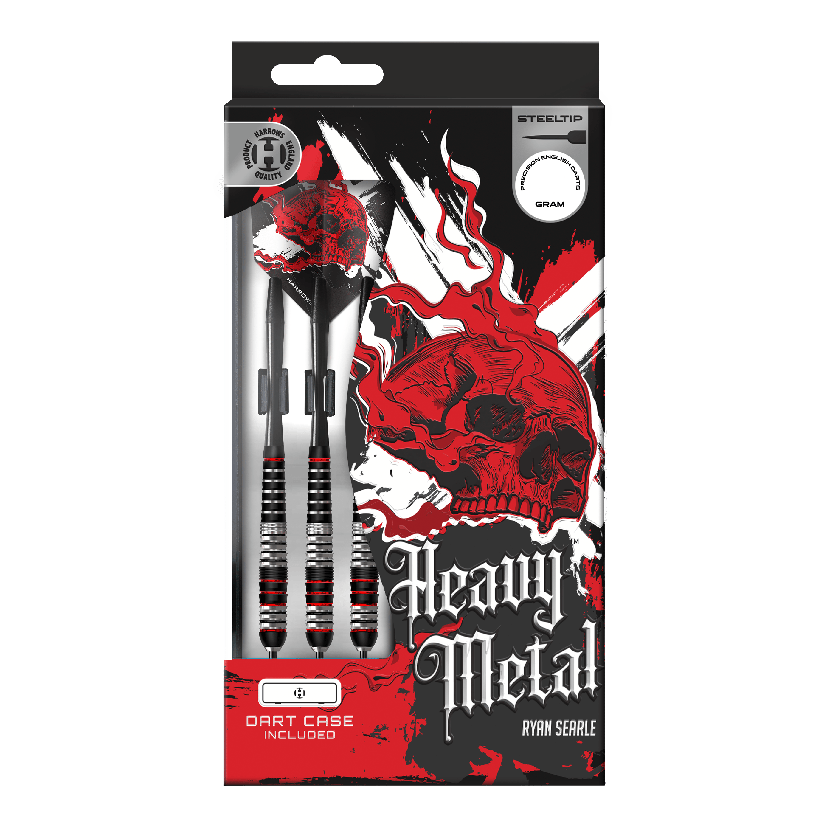 Harrows Heavy Metal Ryan Searle Mosiężne stalowe lotki Gezeigt werden die Harrows Heavy Metal Ryan Searle Brass Steeldarts. Dieses Set ist ideal für ambitionierte Dartspieler.