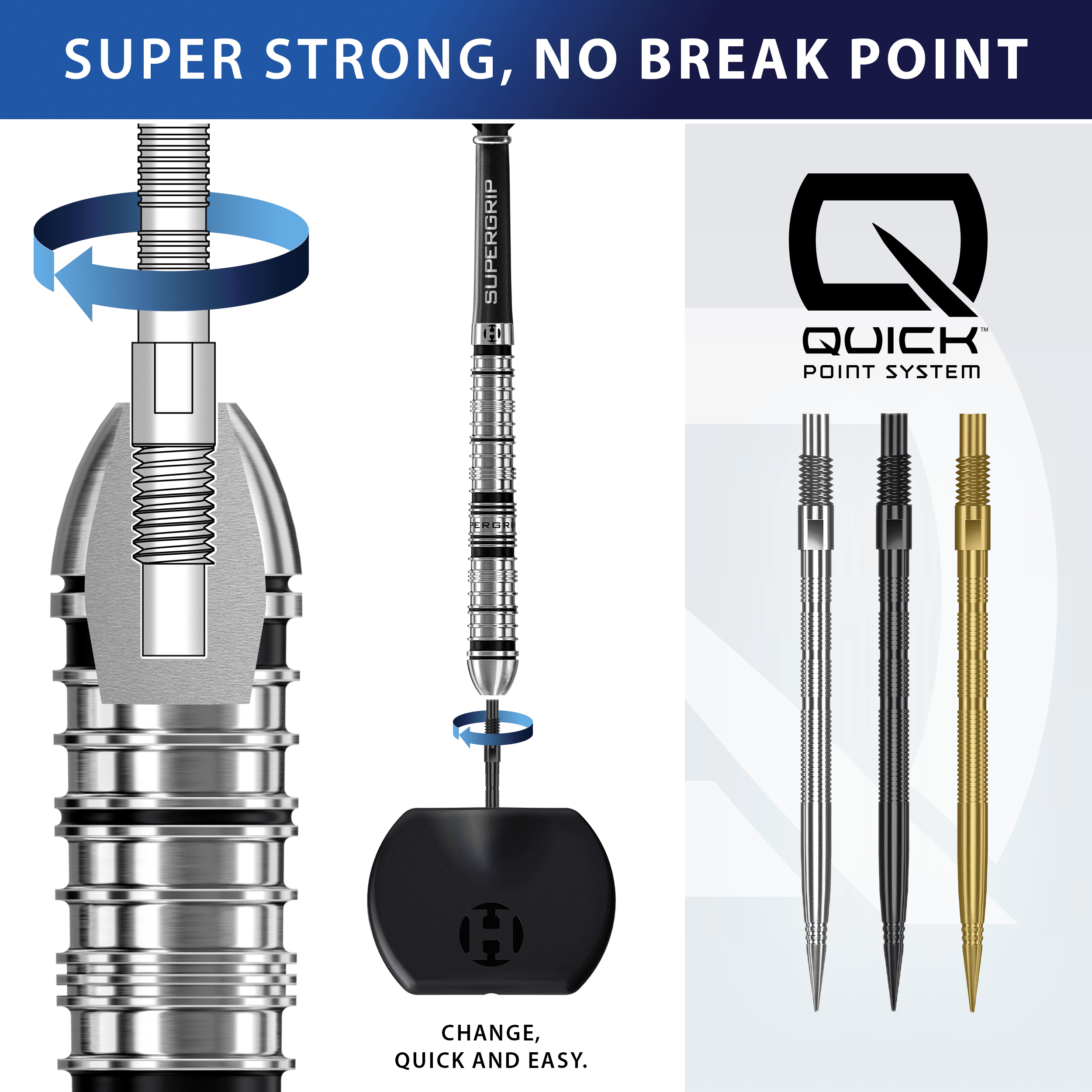 Końcówki do lotek Harrows Quick Point Micro Ridge Dart Tips – złote Zu sehen sind Harrows Quick Point Micro Ridge Dartspitzen in Schwarz. Sie bieten eine spezielle Riffelung für einen festen Halt im Dart.