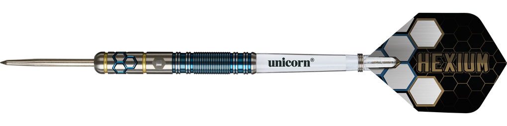 Unicorn Hexium Style 02 Niebieskie i złote Steeldarts