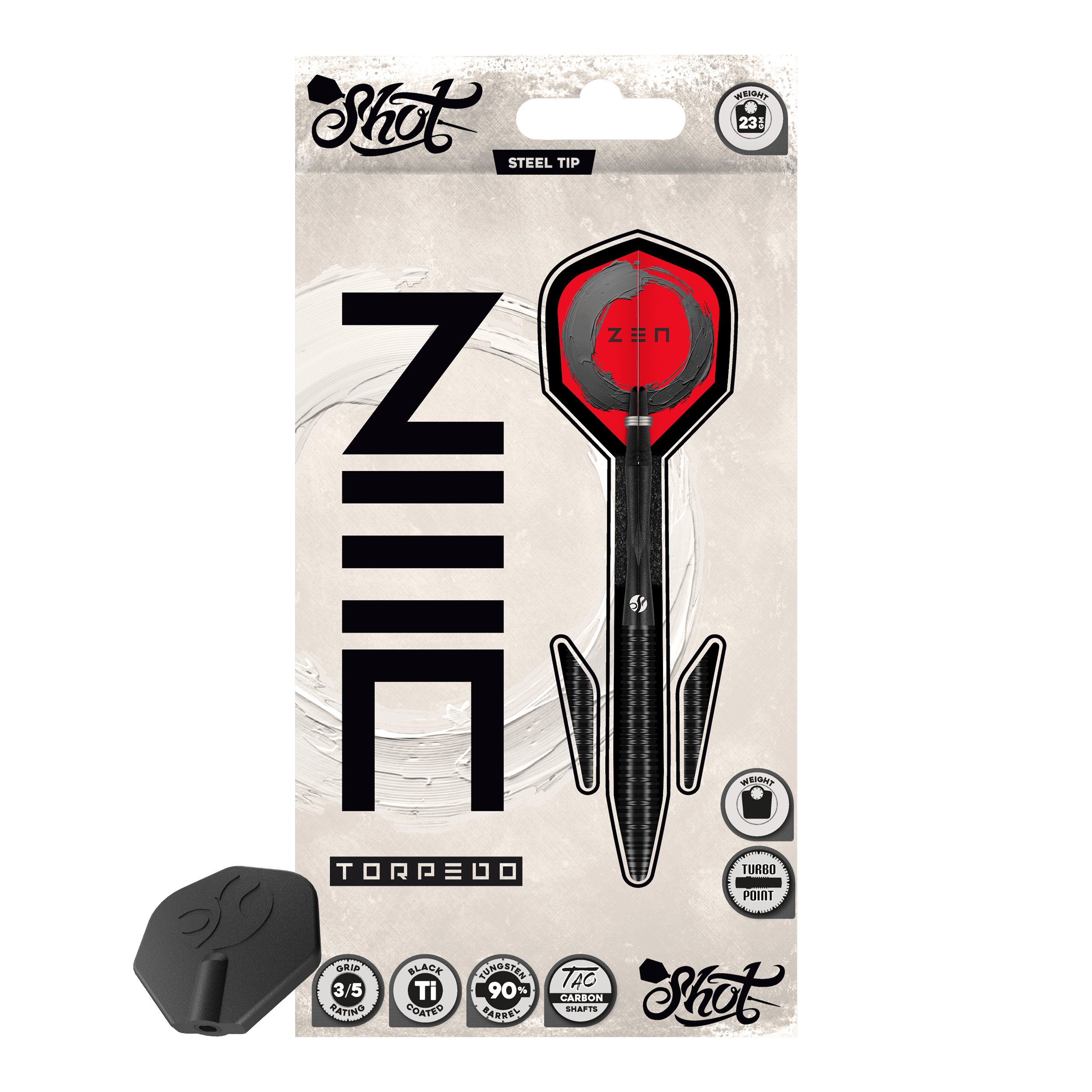Shoty ZEN Torpedo Turbo Point Steel Darts - 23g