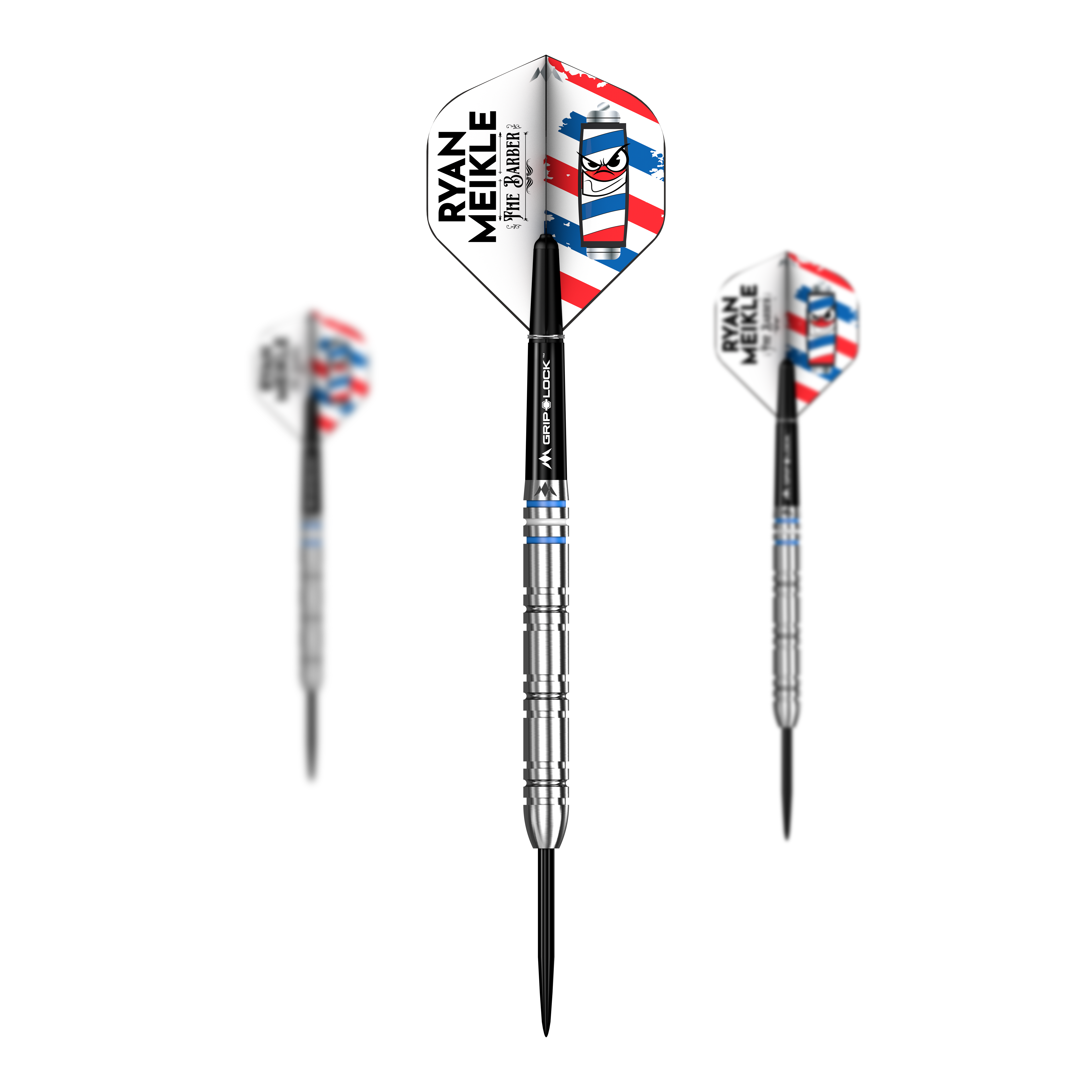 Mission Ryan Meikle The Barber Steeldarts - 23g Set ist zu sehen. Das Produkt wird aus mehreren Perspektiven gezeigt.