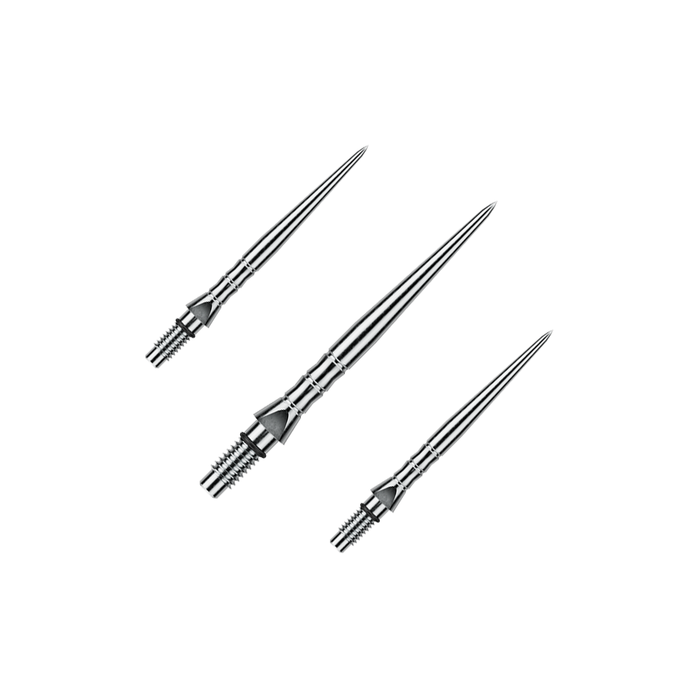 Stalowe groty do lotek Winmau Switch Point Wave – efekt srebrny Abgebildet sind Winmau Switch Point Wave Silver Effect Steeldartspitzen mit 26 mm Länge als Set. Die Steeldartspitzen sind im silbernen Wellendesign gestaltet.