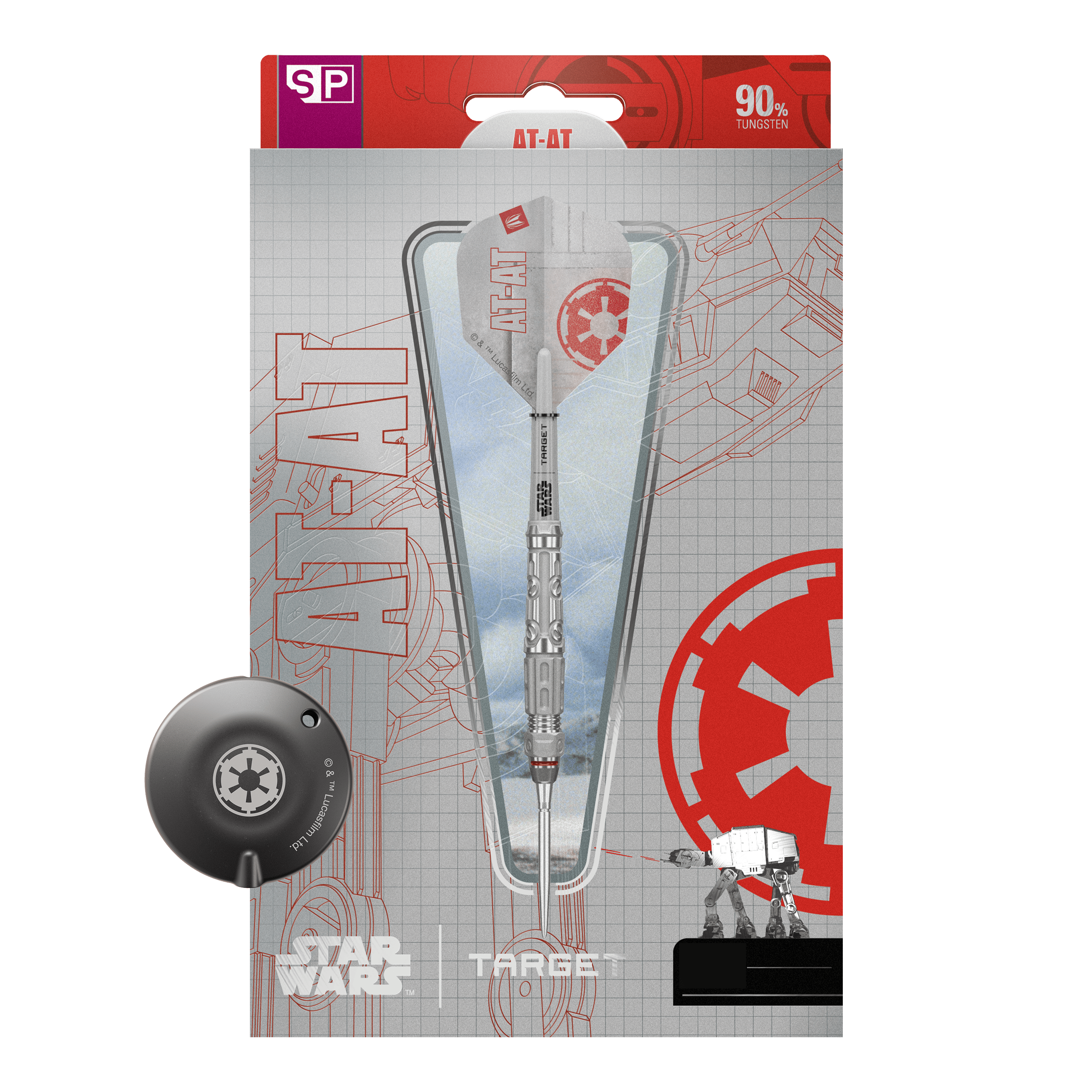 Stalowe rzutki Target Star Wars AT-AT Swiss Point Dieses Bild zeigt die Target Star Wars AT-AT Swiss Point Steeldarts. Die Abbildung präsentiert die besonderen Merkmale der Pfeile.