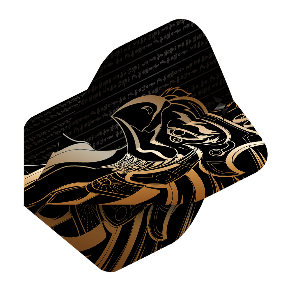 Misja Solo Horus nr 2 Standardowe loty Das Bild zeigt das Produkt "Mission Solo Horus No2 Standard Flights". Das Design ist schwarz-gold mit einem stilisierten Horus-Motiv und ägyptischen Schriftzeichen.