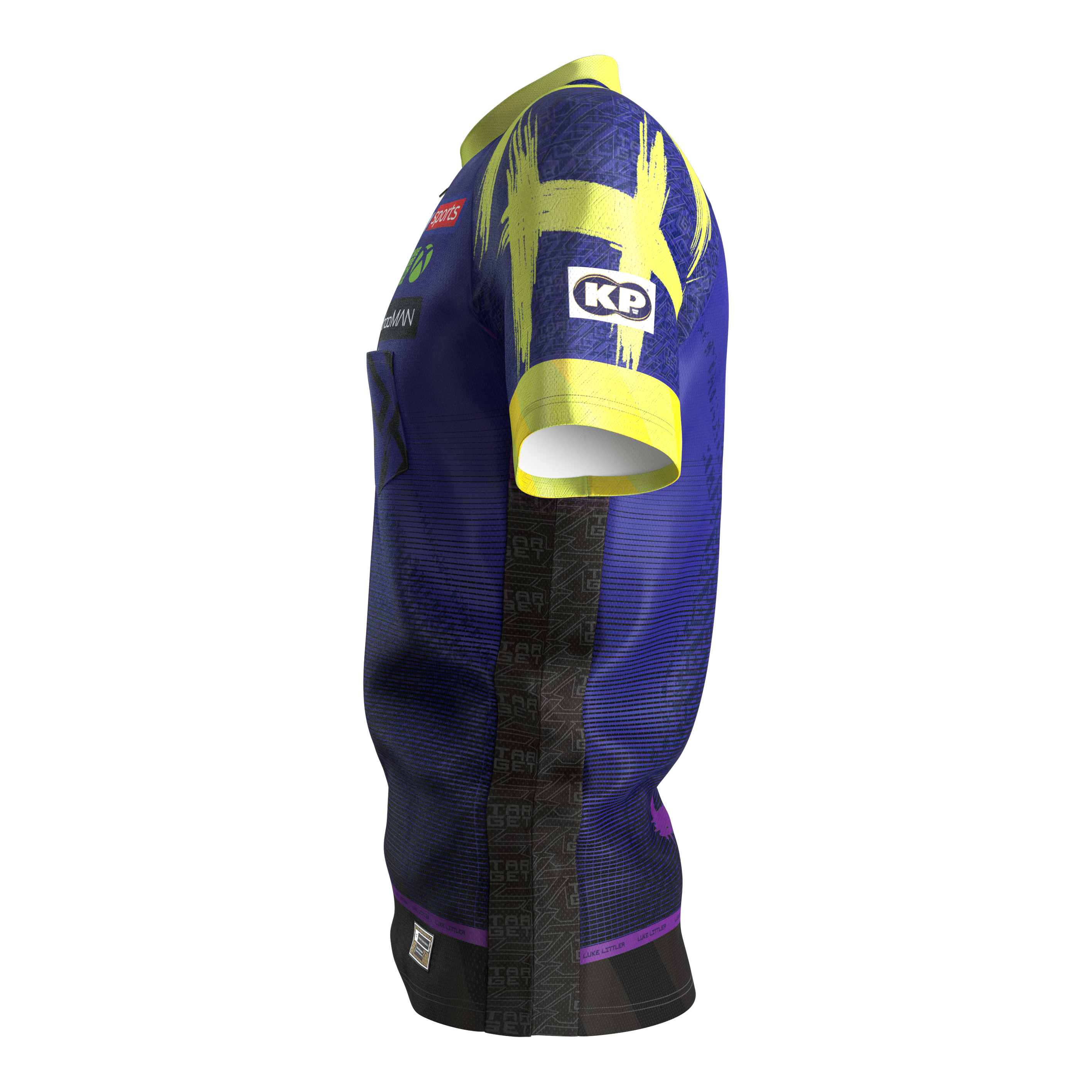 Koszulka do darta Target Luke Littler 2026 Zu sehen ist das Target Luke Littler Dartshirt 2026. Dieses Shirt ist für Dartbegeisterte entwickelt worden.