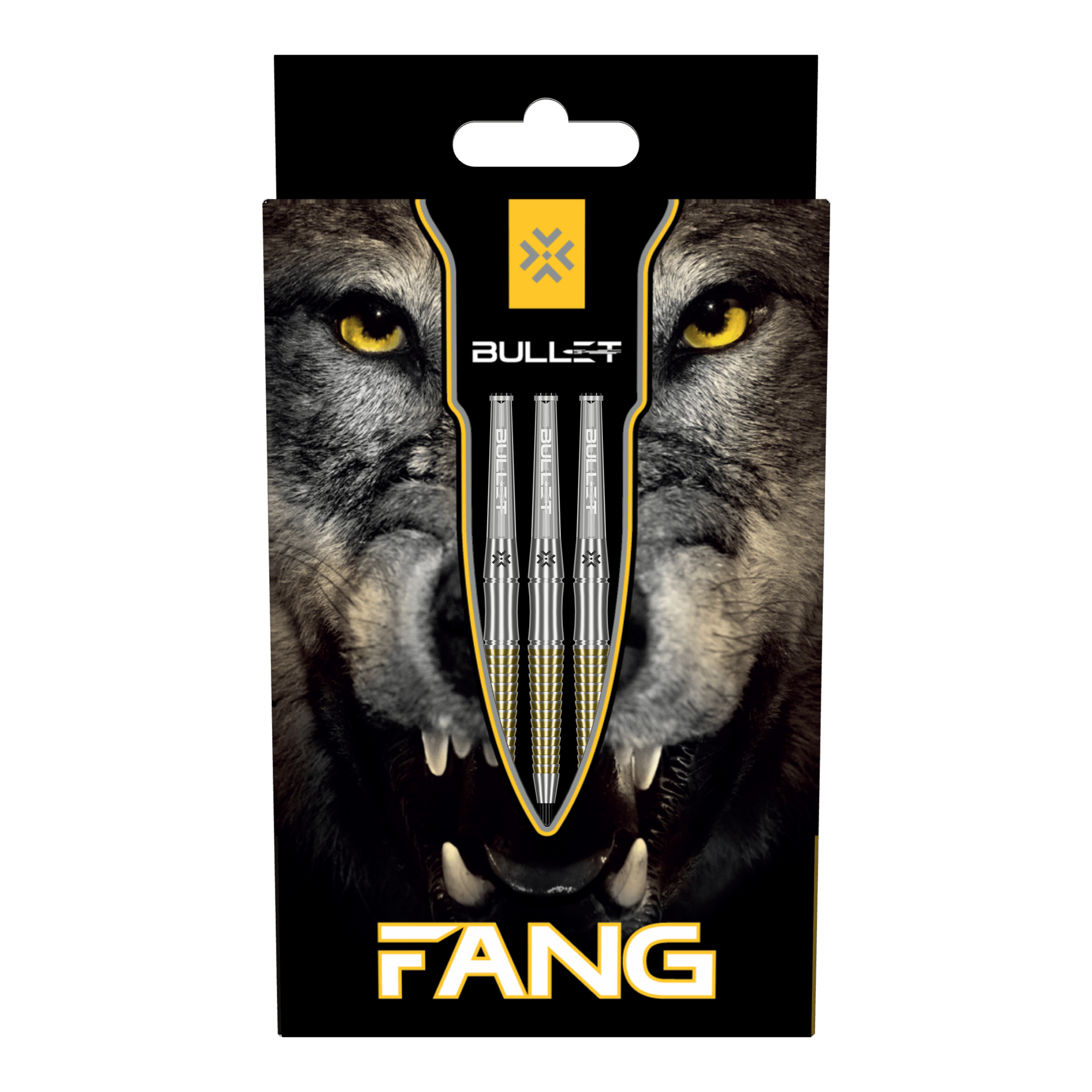 Stalowe lotki Bullet Fang Das Bild zeigt die Bullet Fang Steeldarts. Die Steeldarts sind detailliert abgebildet.