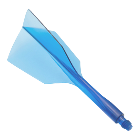 System lotu Condor AX 120 Clear Blue - wąski Das Bild zeigt ein Dart-Flight-System in klarem Blau mit schmalem Design. Es handelt sich um das Produkt "Condor Axe 120 Flight-System Clear Blue - Narrow".