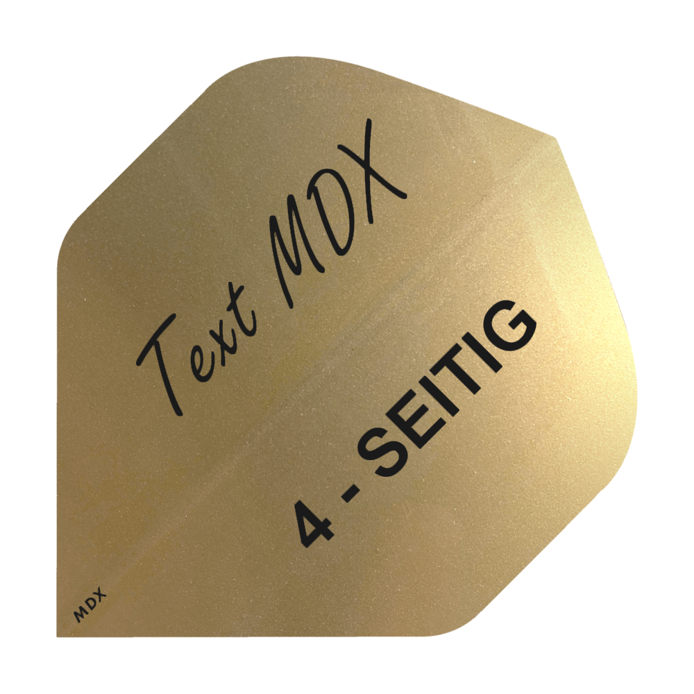 10 zestawów zadrukowanych metalicznych zabieraków 4-stronnych - wybrany tekst - standard MDX
