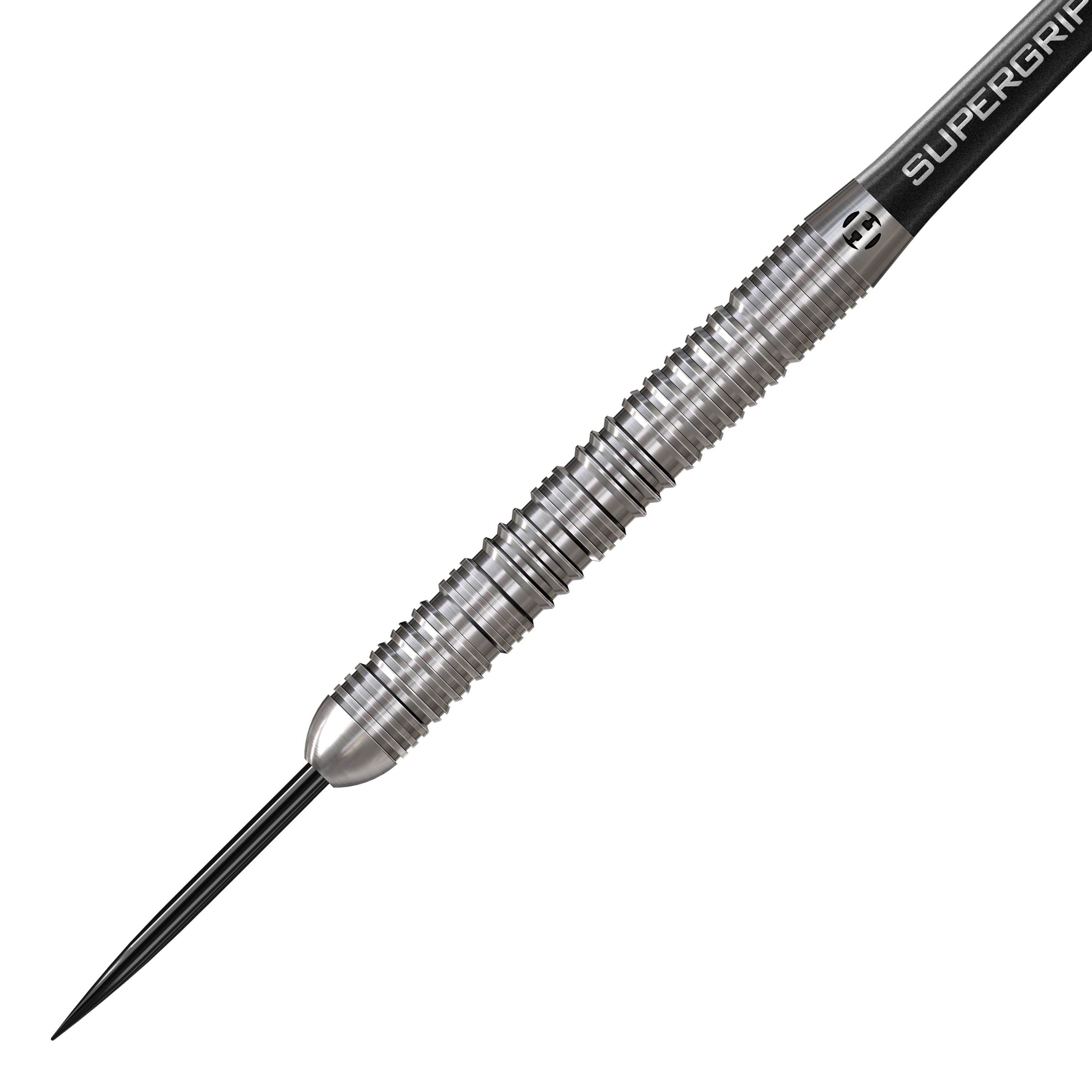 Zu sehen ist ein weiteres Detailfoto von Harrows Impact Steeldarts. Die hochwertige Verarbeitung der Darts ist deutlich erkennbar.