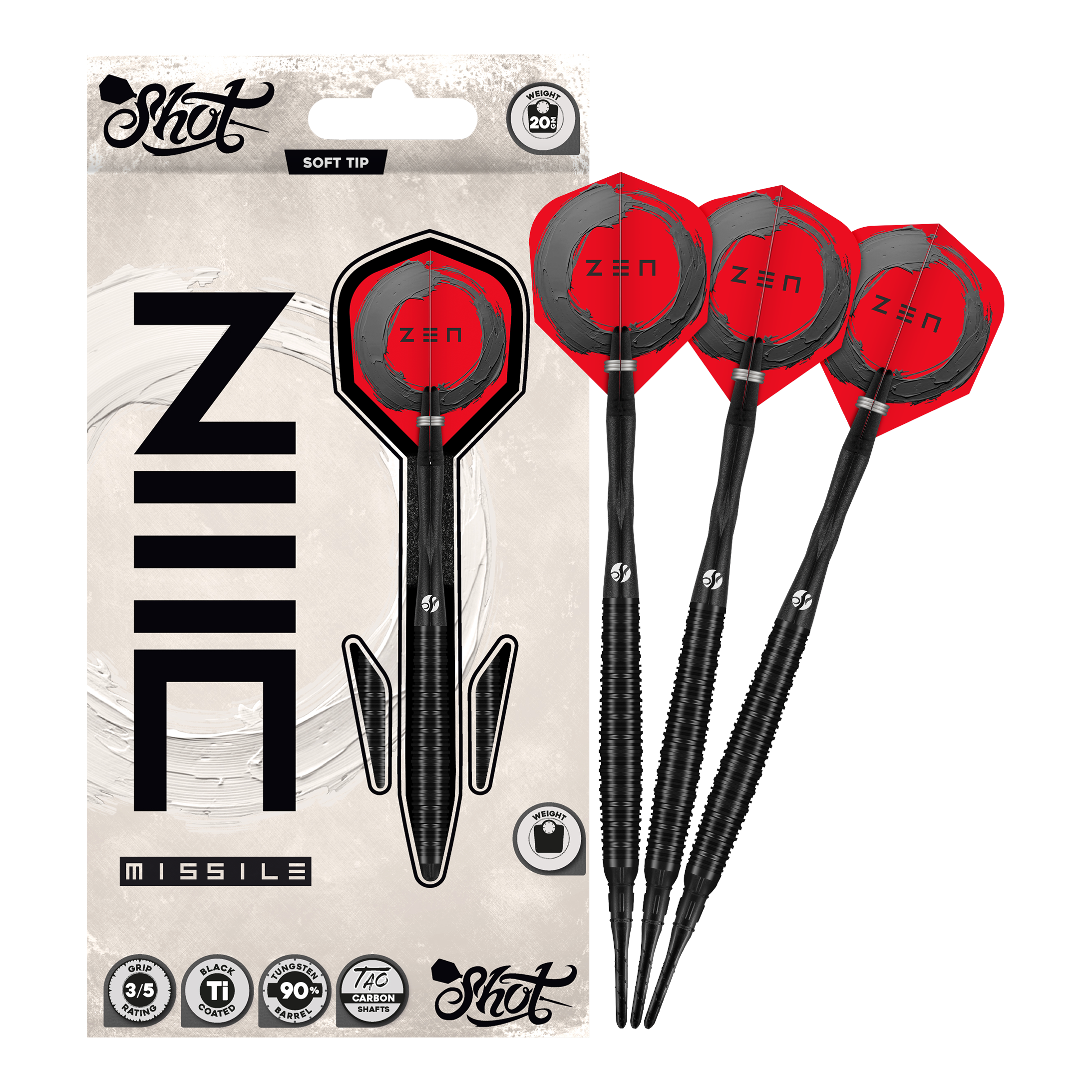 Shoty ZEN Missile Soft Darts - 20g Shoty ZEN Missile Soft Darts - 20g
