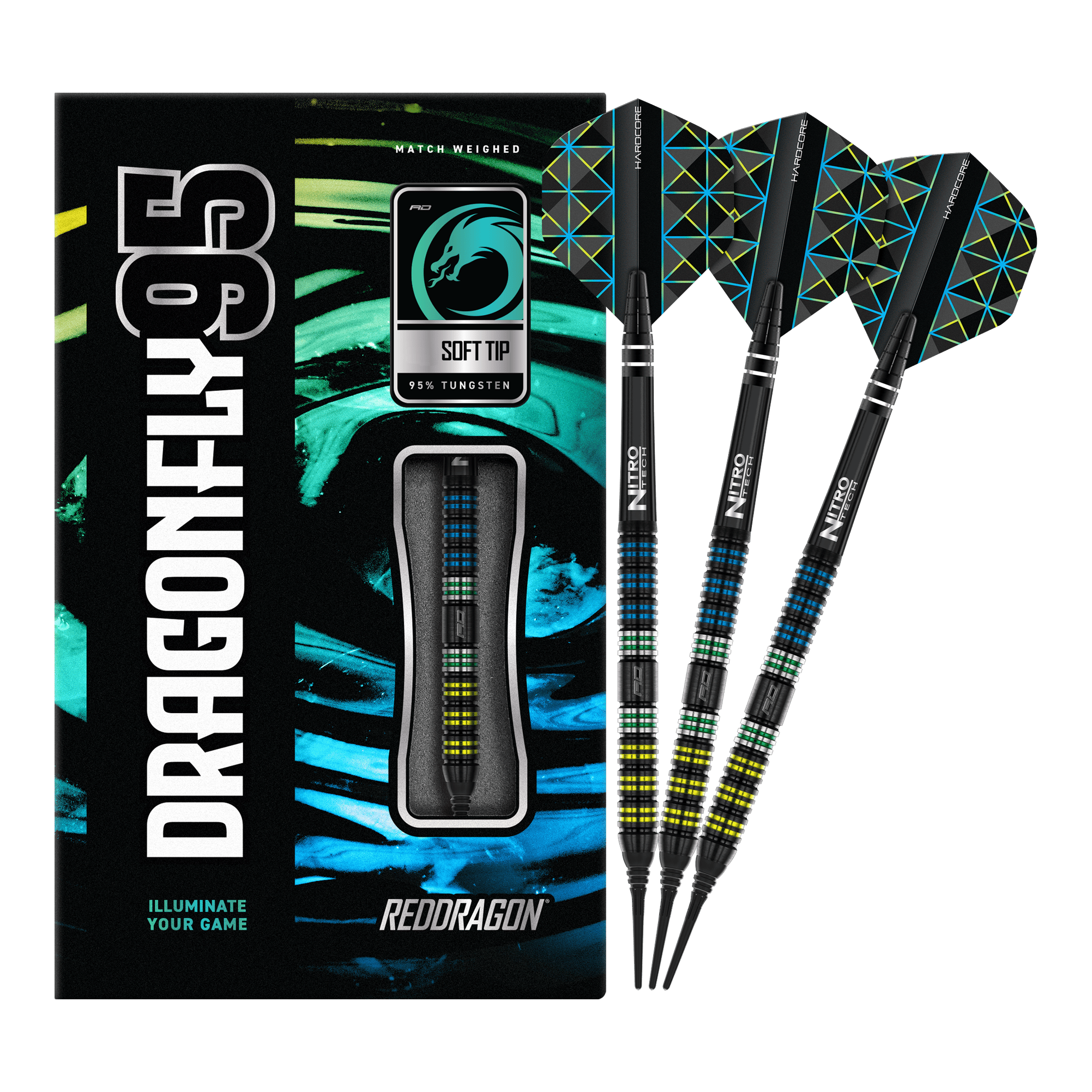 Red Dragon Dragonfly 95 Black Parallel Softdarts - 20g