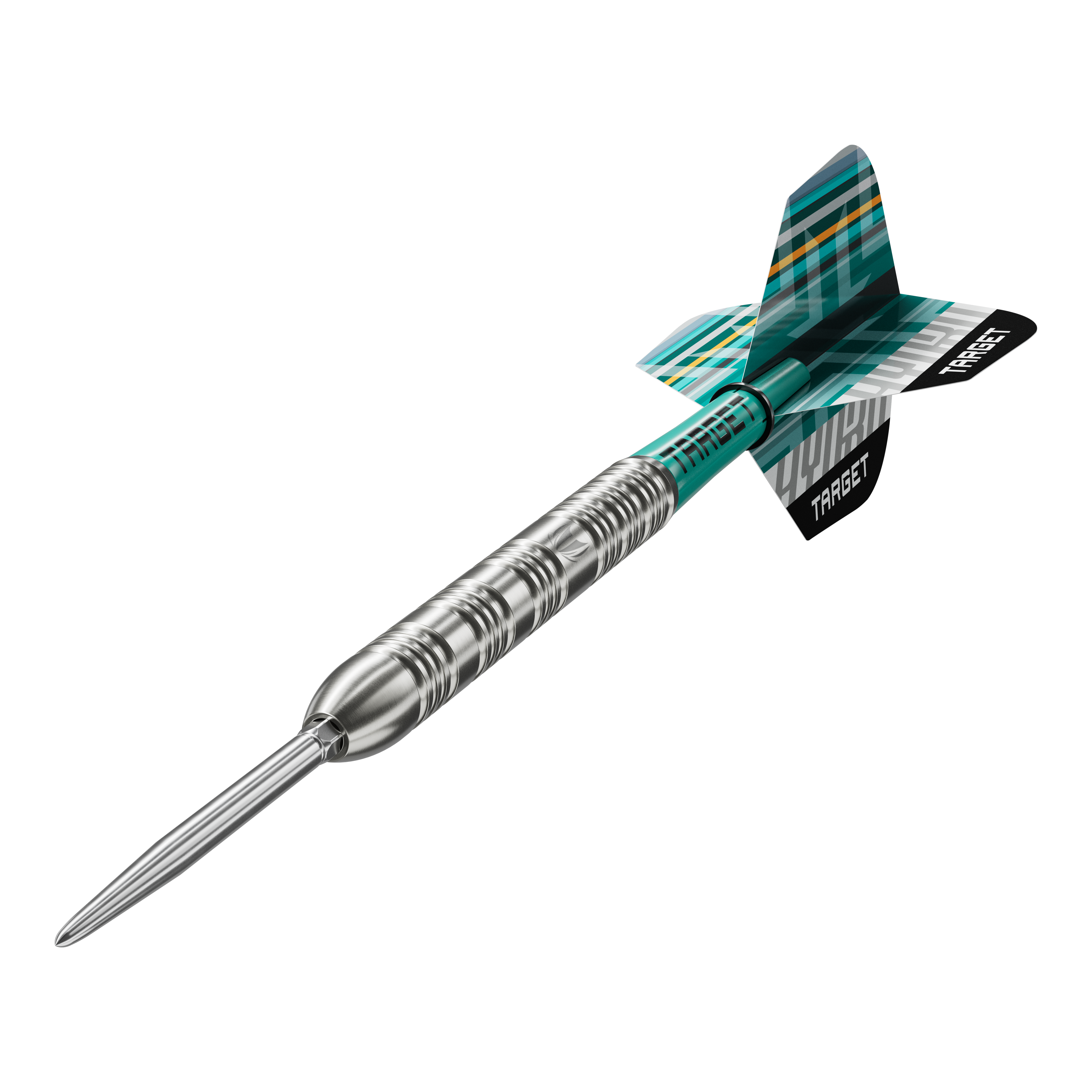 Target Hydro 02 Swiss Point Steeldarts Das Bild zeigt die Target Hydro 02 Swiss Point Steeldarts. Die Steeldarts sind deutlich und detailreich abgebildet.
