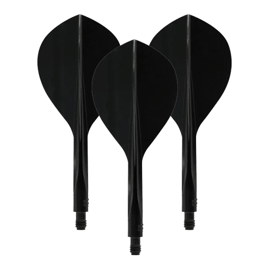 Hier ist das Condor Axe 120 Flight-System Teardrop in Schwarz abgebildet. Es handelt sich um einen Flightsatz für Darts.