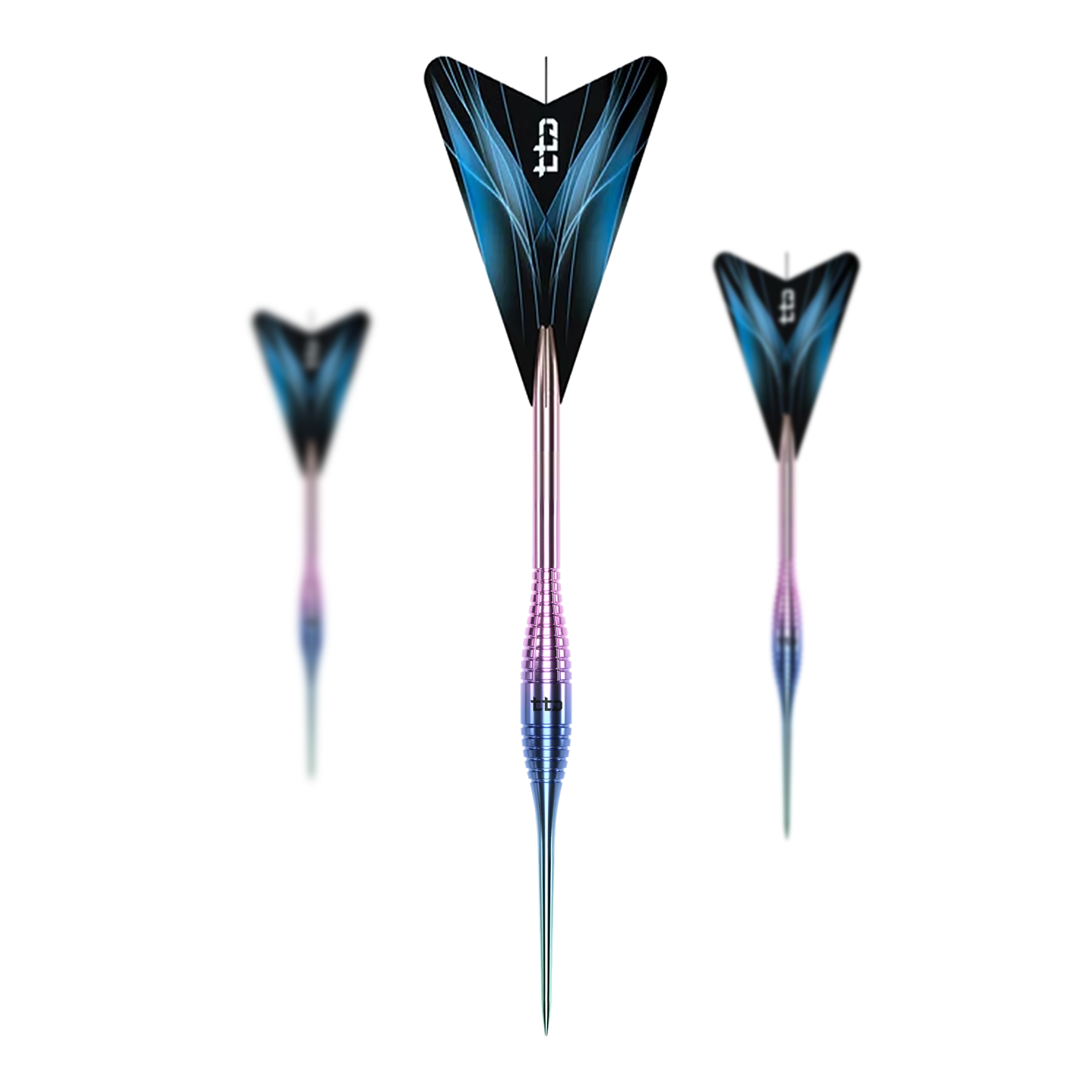 Caliburn TTD Complete Titanium T2 Rainbow Steeldarts - 6g Abgebildet ist ein Set der Caliburn TTD Complete Titanium T2 Rainbow Steeldarts - 6g. Das Set enthält hochwertige Steeldarts in Regenbogenoptik.