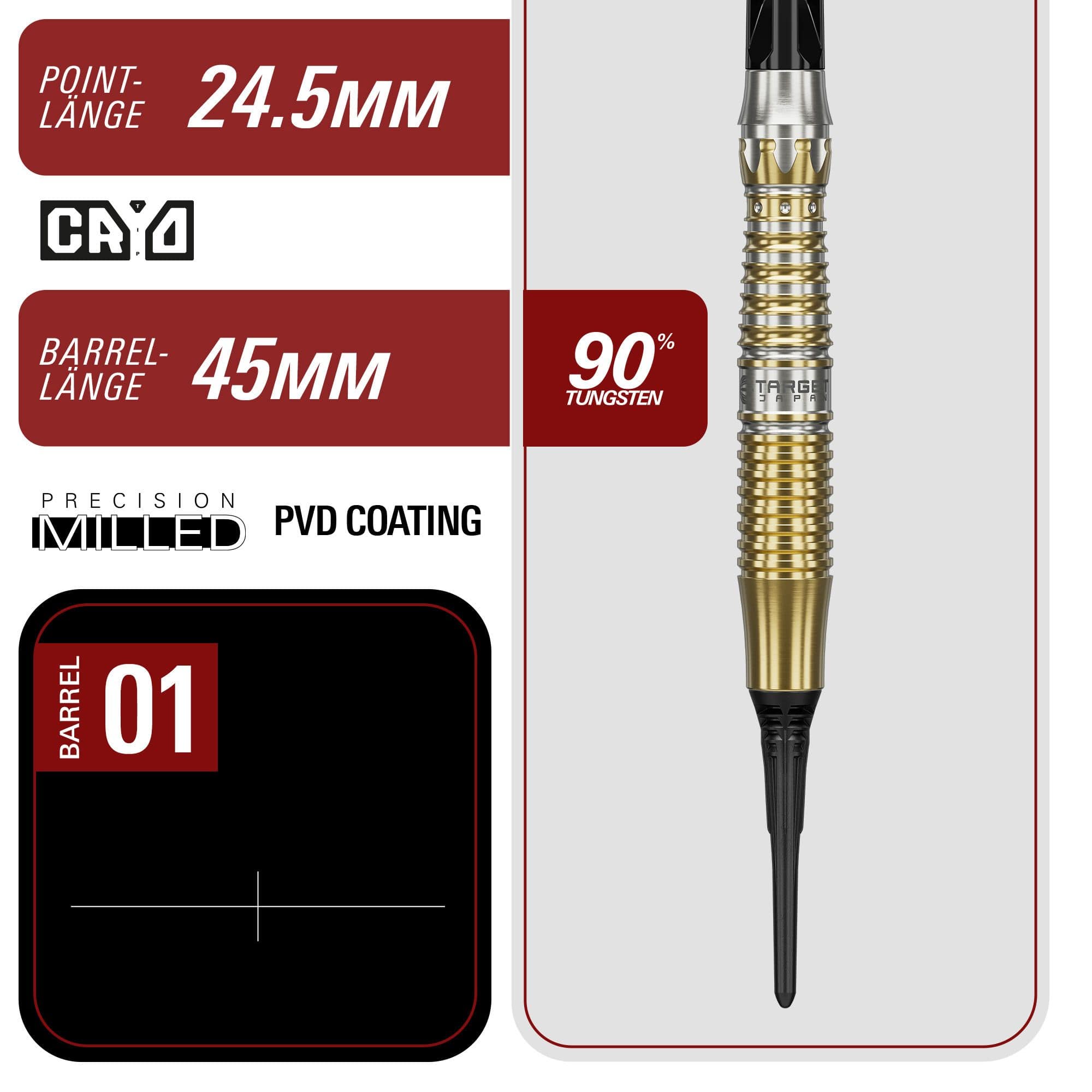 Lotki Enzo Soft Darts marki Target Black Marque – 18 g Target Black Marque Enzo Softdarts - 18g abgebildet. Schwarze Softdarts mit stilvollem Design, ideal für Präzisionsspieler.