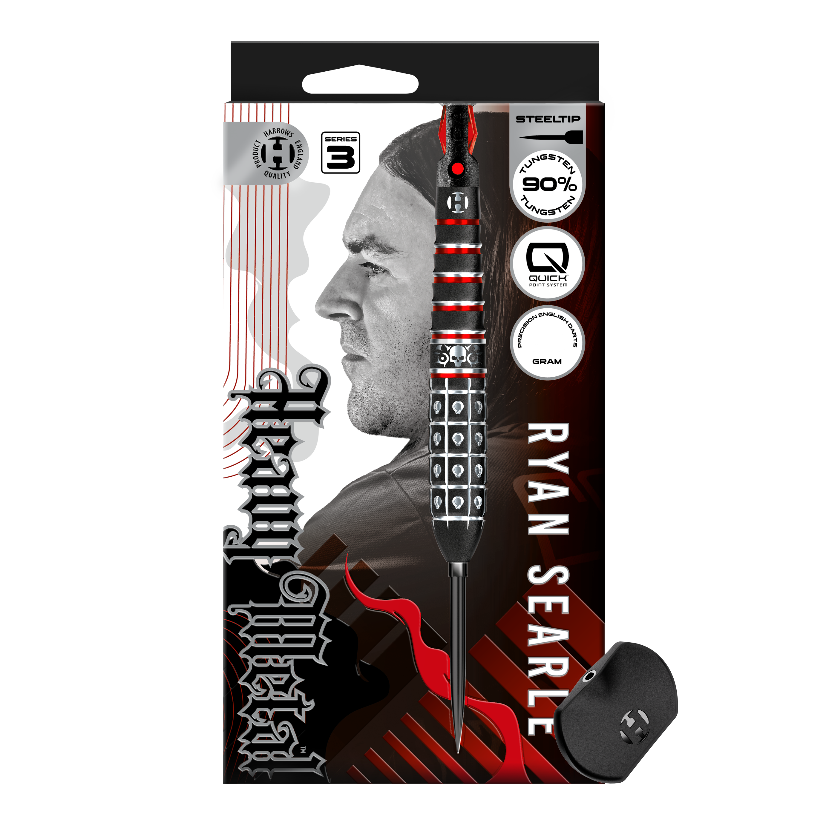 Lotki stalowe Harrow's Ryan Searle Series 3 Quick Point Hier sind die Harrows Ryan Searle Series 3 Quick Point Steeldarts abgebildet. Diese Steeldarts sind für präzises Dartspiel entwickelt.