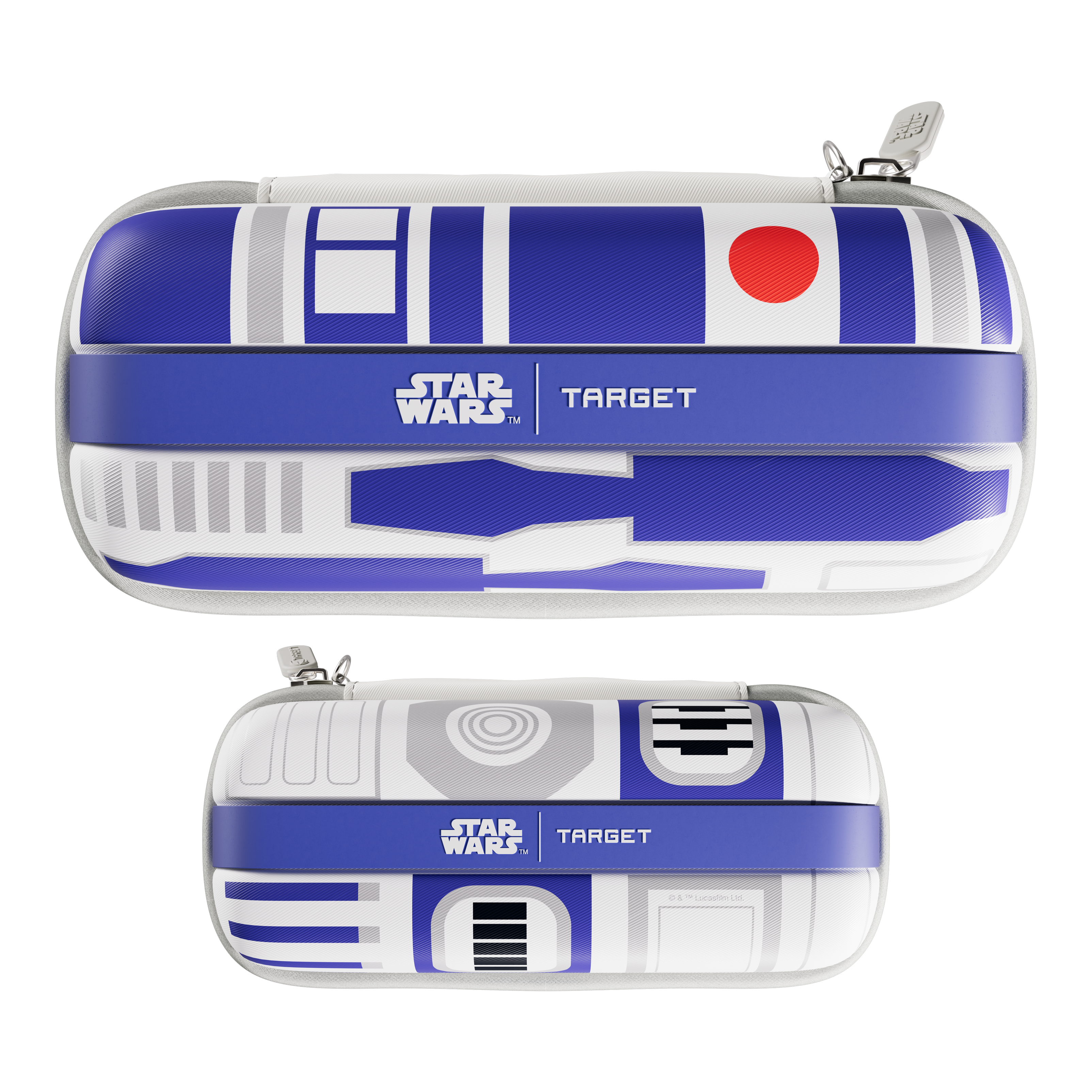 Abgebildet ist das Target Star Wars Boa Dartcase im Design von R2D2. Das Produkt dient zur sicheren Aufbewahrung von Dartzubehör.