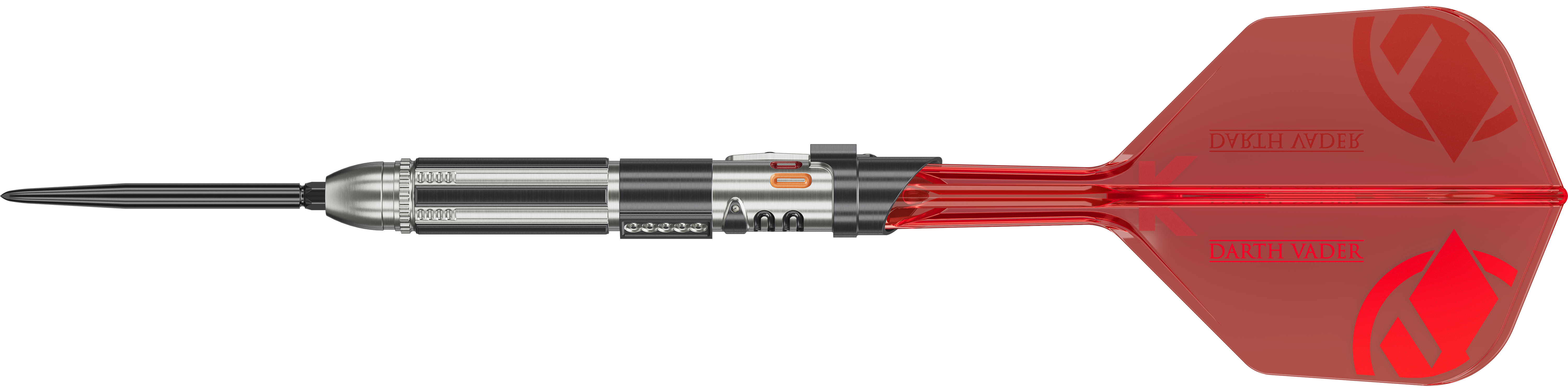 Dieses Bild zeigt das Produkt mit dem Dateinamen 190783_Target_StarWars_Darth_Vader_Light_Saber_Edition_Steeldarts_0. Das Produkt ist wahrscheinlich ein Dartpfeil-Set mit Star-Wars-Darth-Vader-Design.