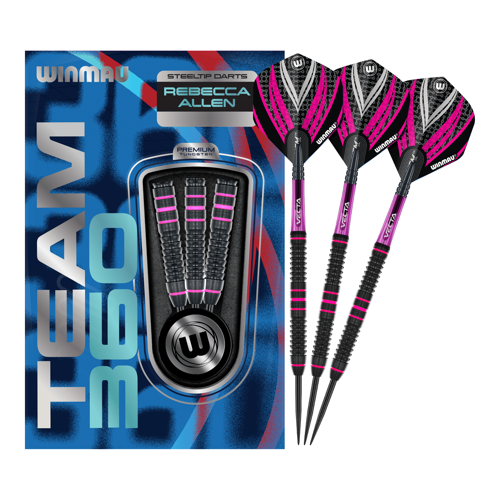 Lotki Winmau Team 360 Rebecca Allen Steel Darts - 24g Diese Grafik zeigt die Winmau Team 360 Rebecca Allen Steeldarts - 24g in ihrer vollen Länge. Sie sind für ambitionierte Dartspielerinnen und Dartspieler geeignet.