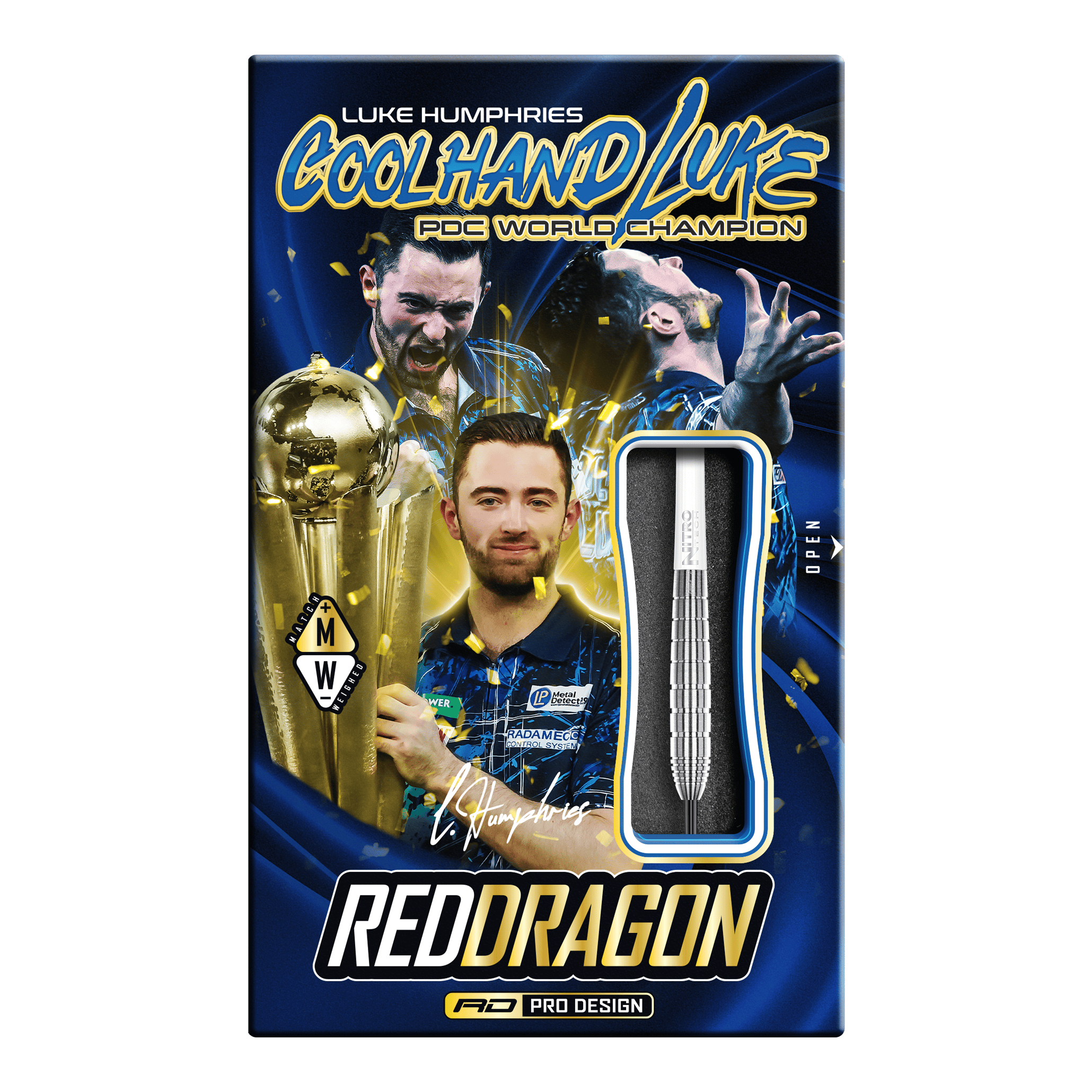 Stalowe lotki Red Dragon Luke Humphries TX1 Pioneer Die Abbildung zeigt die Red Dragon Luke Humphries TX1 Pioneer Steeldarts. Es handelt sich um hochwertige Steeldarts für professionelle Dartspieler.