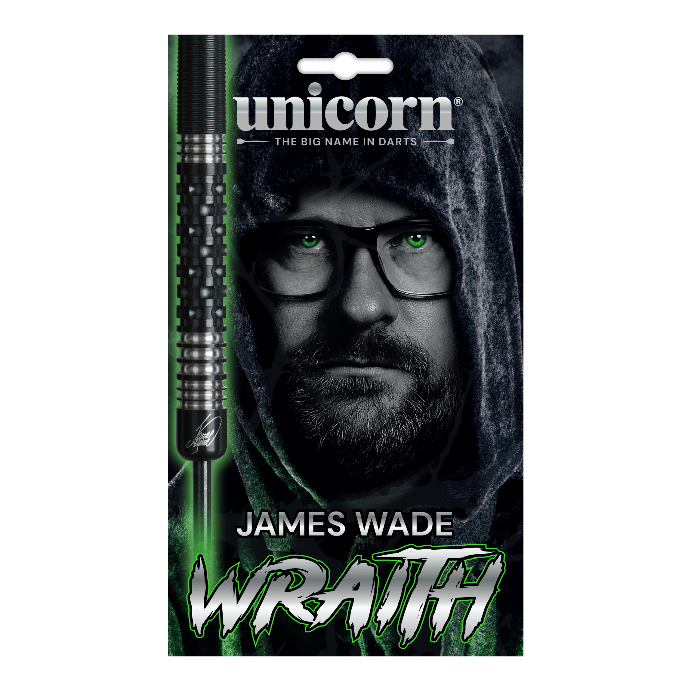 Stalowe lotki Unicorn Wraith James Wade Die Abbildung zeigt die Unicorn Wraith James Wade Steeldarts. Die Darts sind für Präzisionswürfe im Dartsport konzipiert.