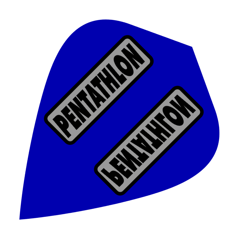 Pentathlonowe loty latawca - niebieskie Das Bild zeigt blaue Pentathlon Kite Flights. Sie werden als Zubehör für Dartpfeile verwendet.