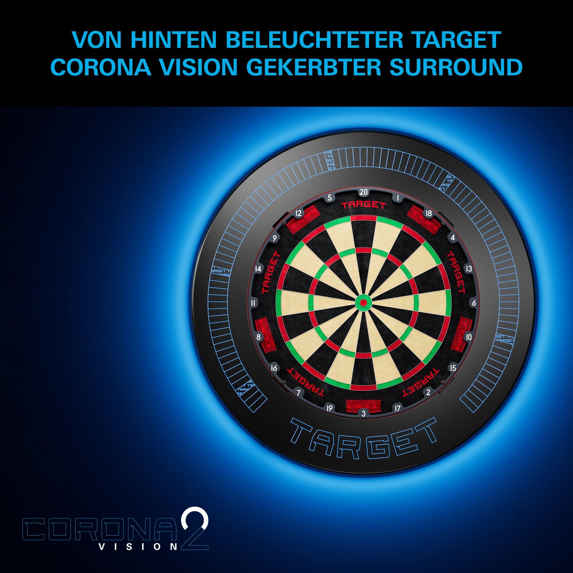 Tarcza do darta Target Corona Vision z wycięciem i oświetleniem Tarcza do darta Target Corona Vision z wycięciem i oświetleniem