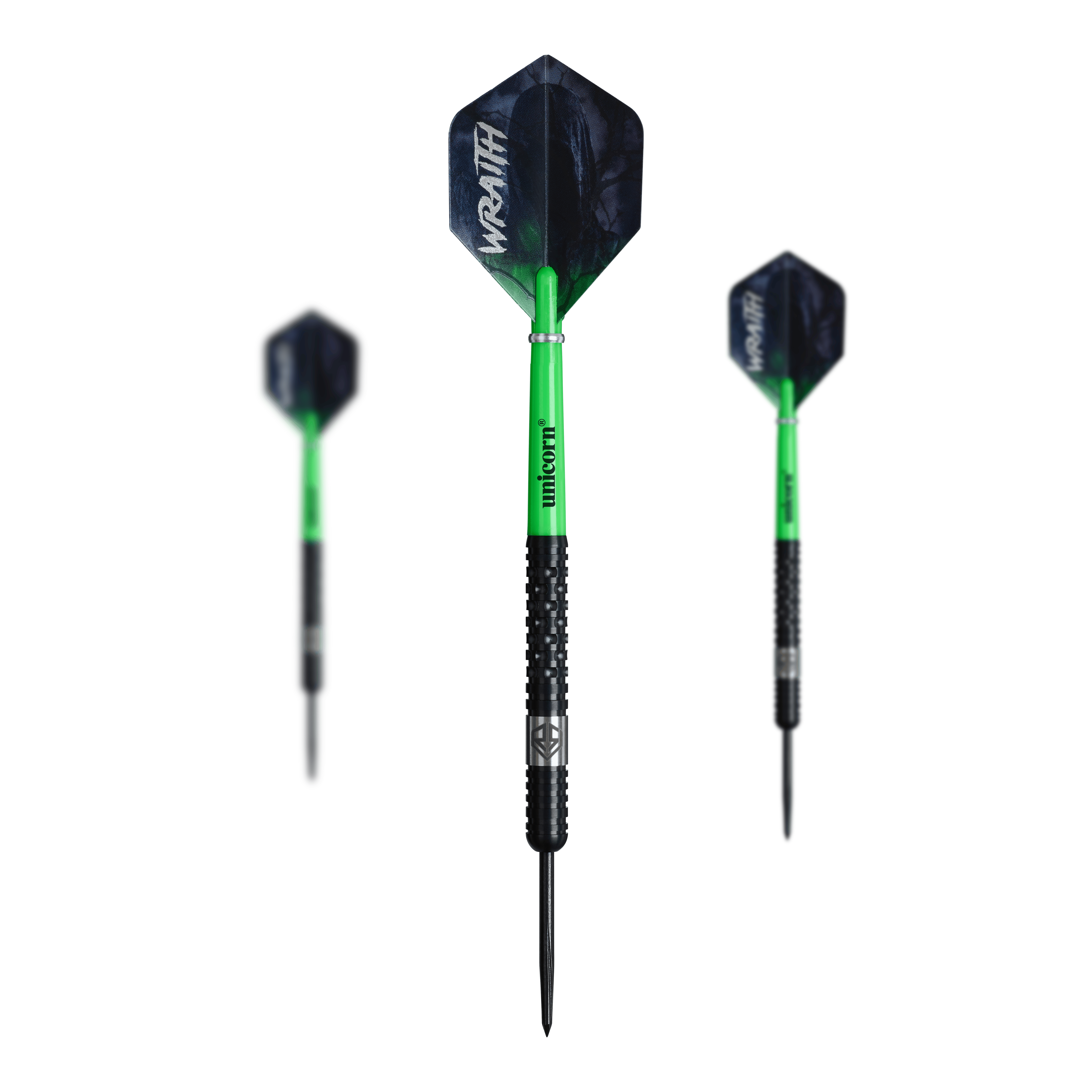 Unicorn Wraith Ross Smith Steel Darts - 22g Unicorn Wraith Ross Smith Steeldarts mit einem Gewicht von 22g sind abgebildet. Die Darts sind für das Steeldartspiel geeignet.