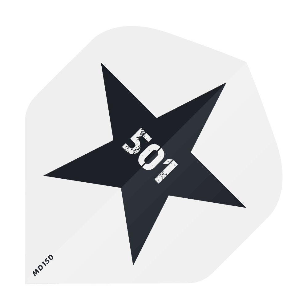 Das Bild zeigt einen schwarzen Stern auf weißem Hintergrund. In der Mitte des Sterns steht die Zahl "501" in weißer, abgenutzter Schrift.