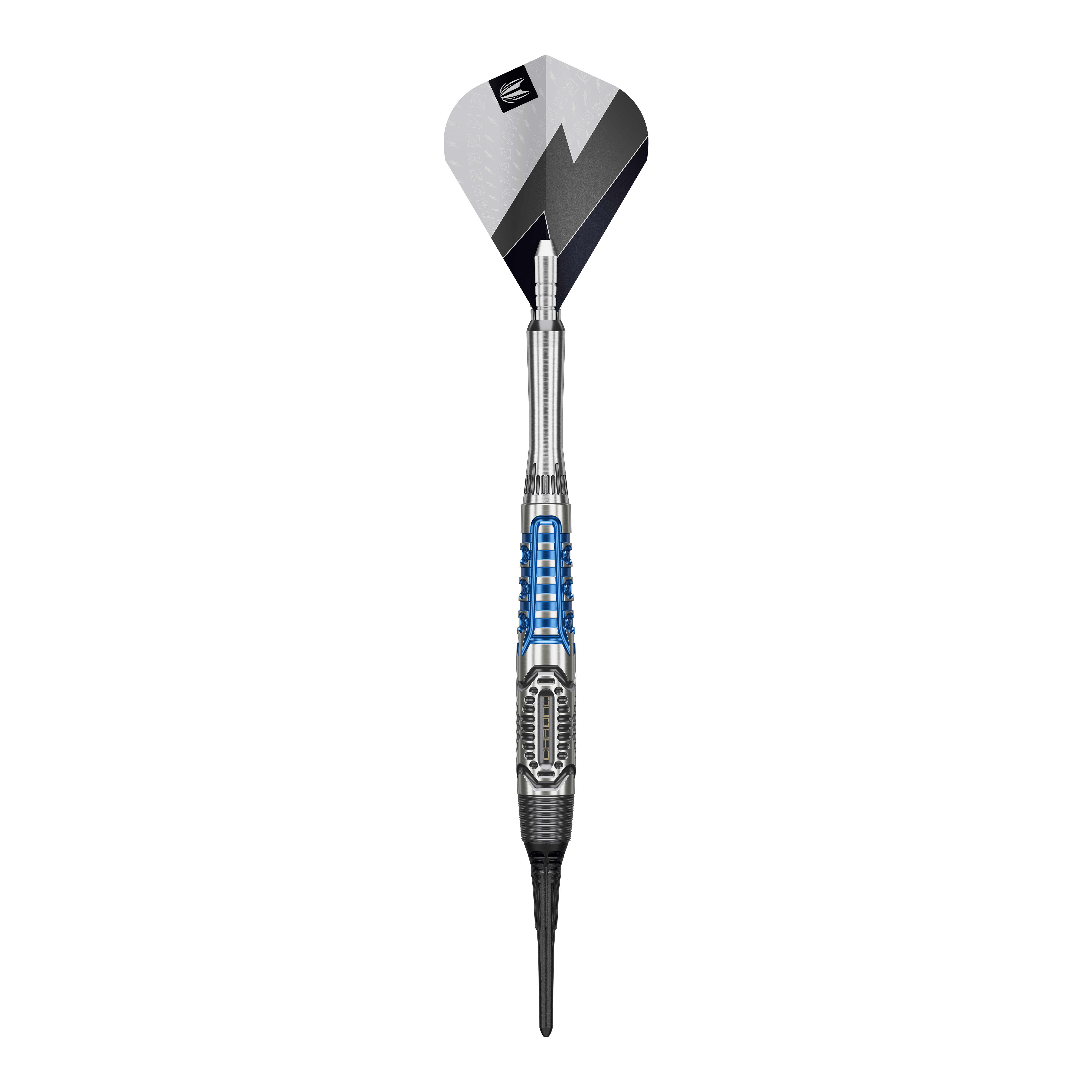 Miękkie lotki Target Phil Taylor Power X Chrono Das Bild zeigt die Target Phil Taylor Power X Chrono Softdarts. Es handelt sich um spezielle Softdarts, benannt nach dem bekannten Dartspieler Phil Taylor.