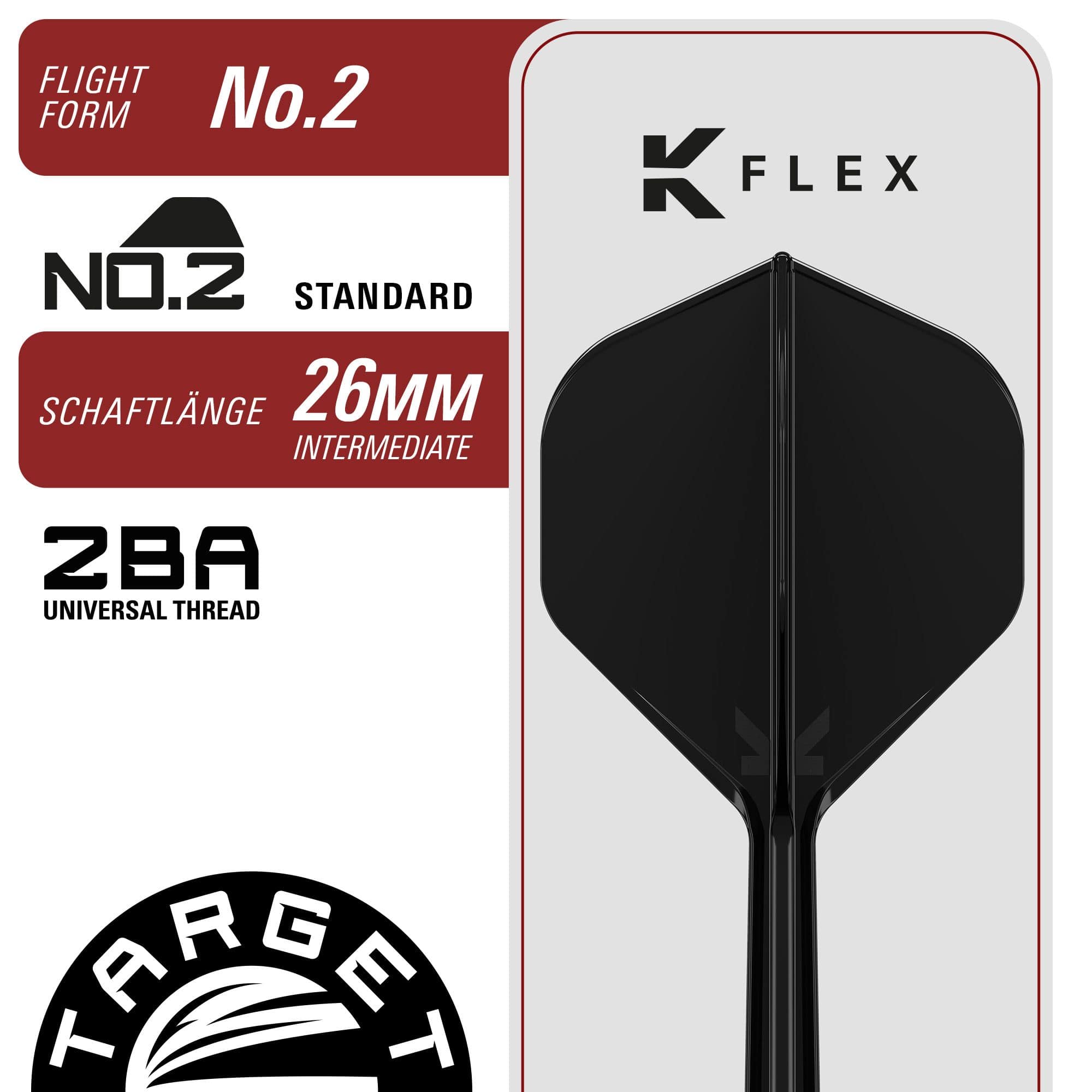 Lotki stalowe Target Japan Black Marque Creed Swiss Point - 23 g Target Japan Black Marque Creed Swiss Point Steeldarts - 23g sind zu sehen. Das Bild zeigt die Darts aus einer anderen Perspektive.