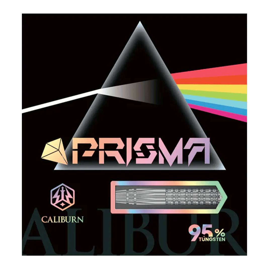 Stalowe lotki Caliburn Prisma P2 - 20,5 g Abgebildet sind die Caliburn Prisma P2 Steeldarts mit 20,5g Gewicht. Die Darts sind für den Steeldart-Sport konzipiert.